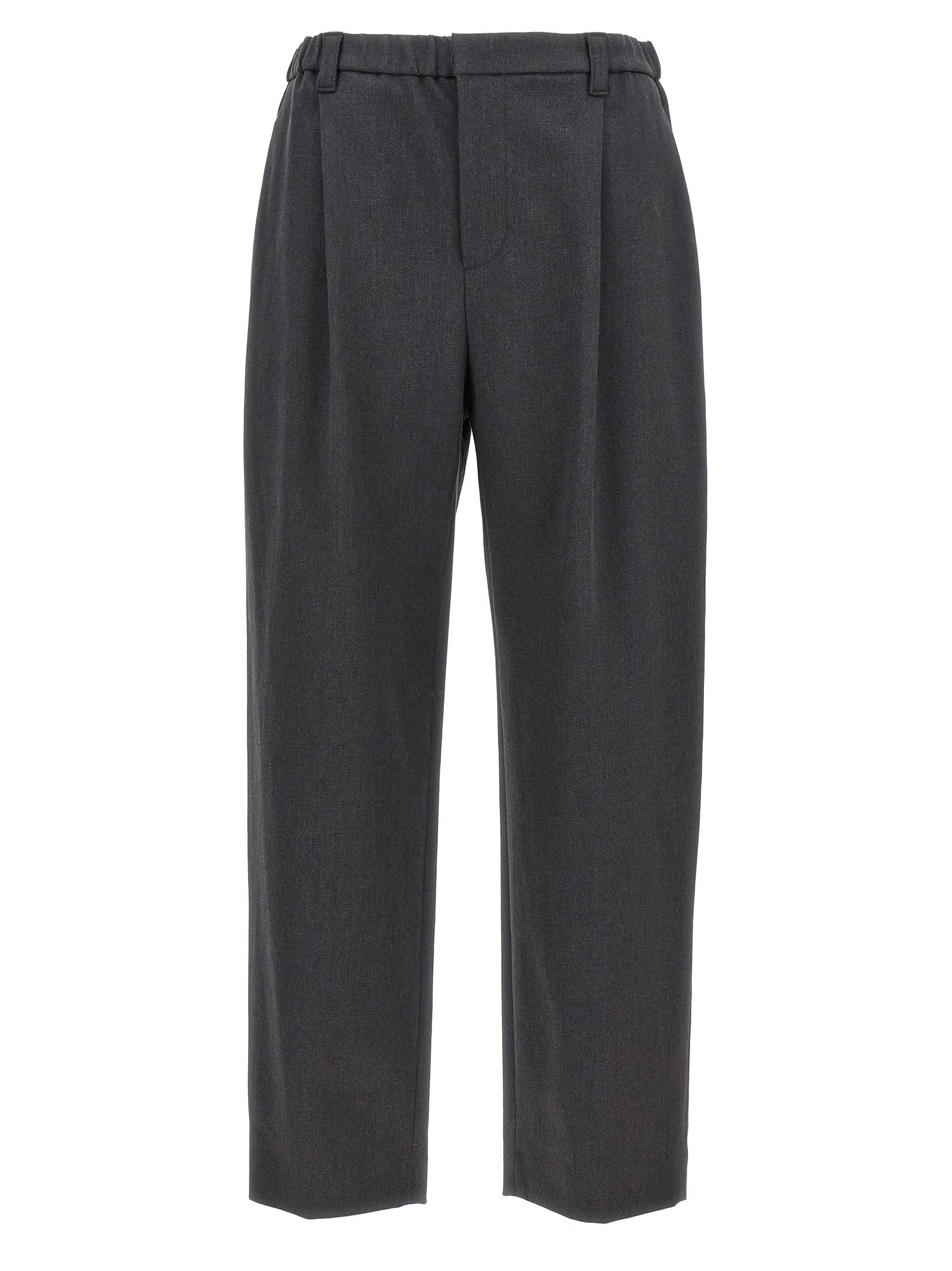 Shop Brunello Cucinelli Cotton Trousers In Gray