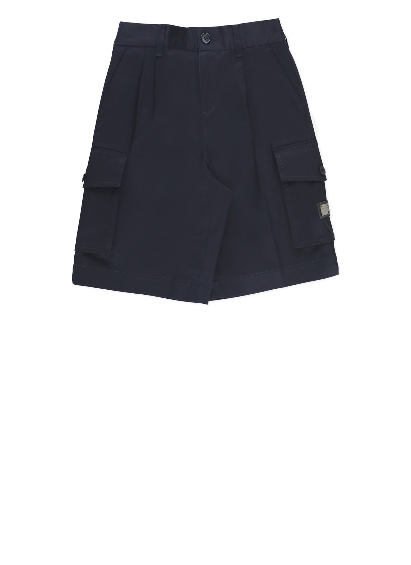Dolce & Gabbana Cargo Bermuda Shorts In Blue