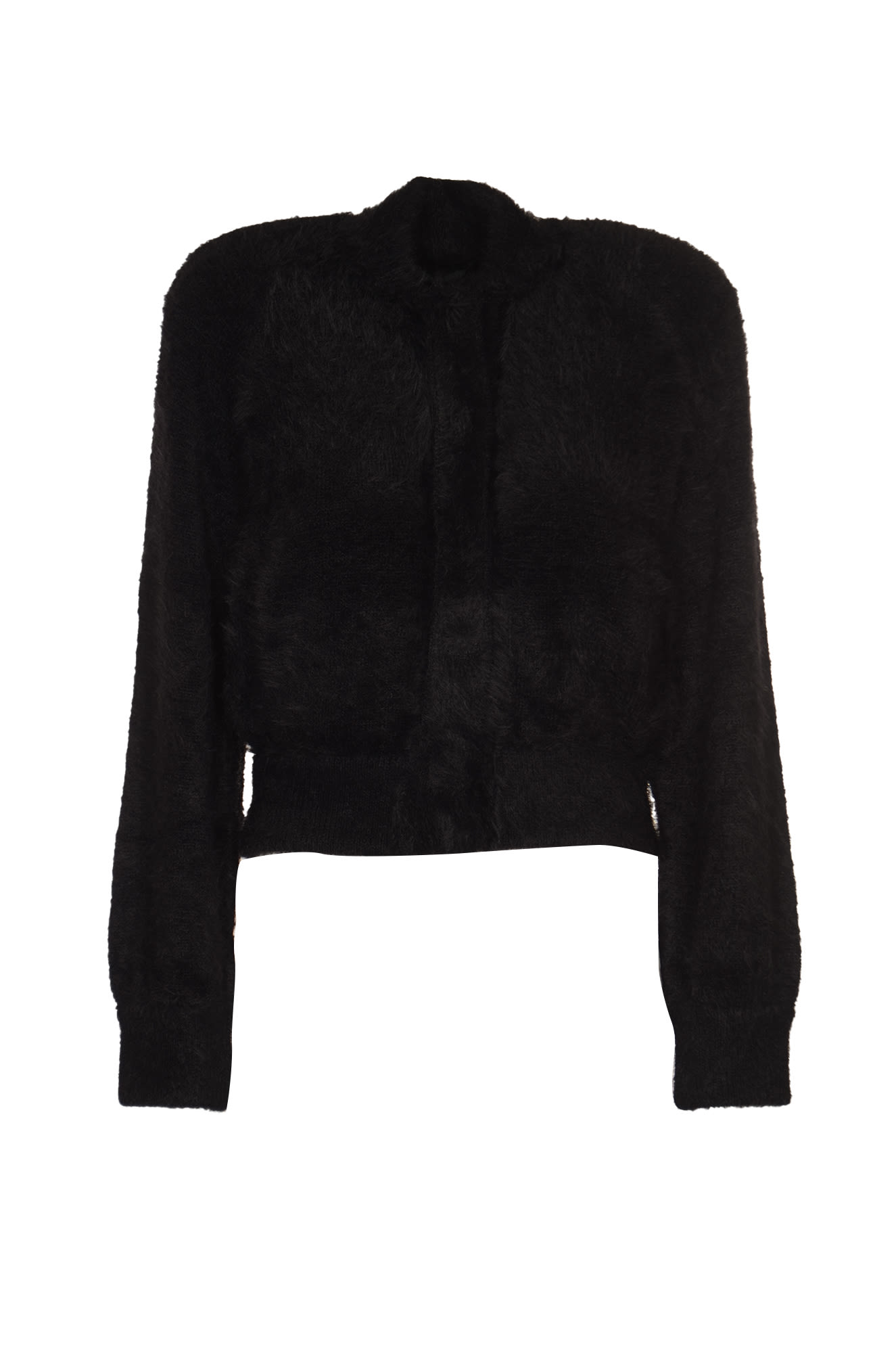 Shop Alberta Ferretti Fur Applique Cropped Jacket In Black