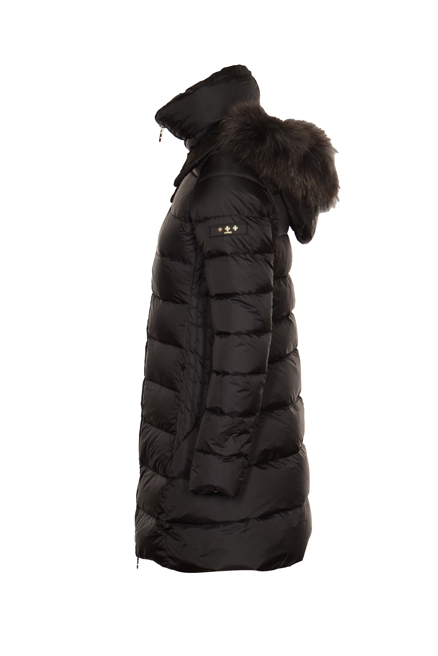 Shop Tatras Fur Detailed Padded Jacket In Black