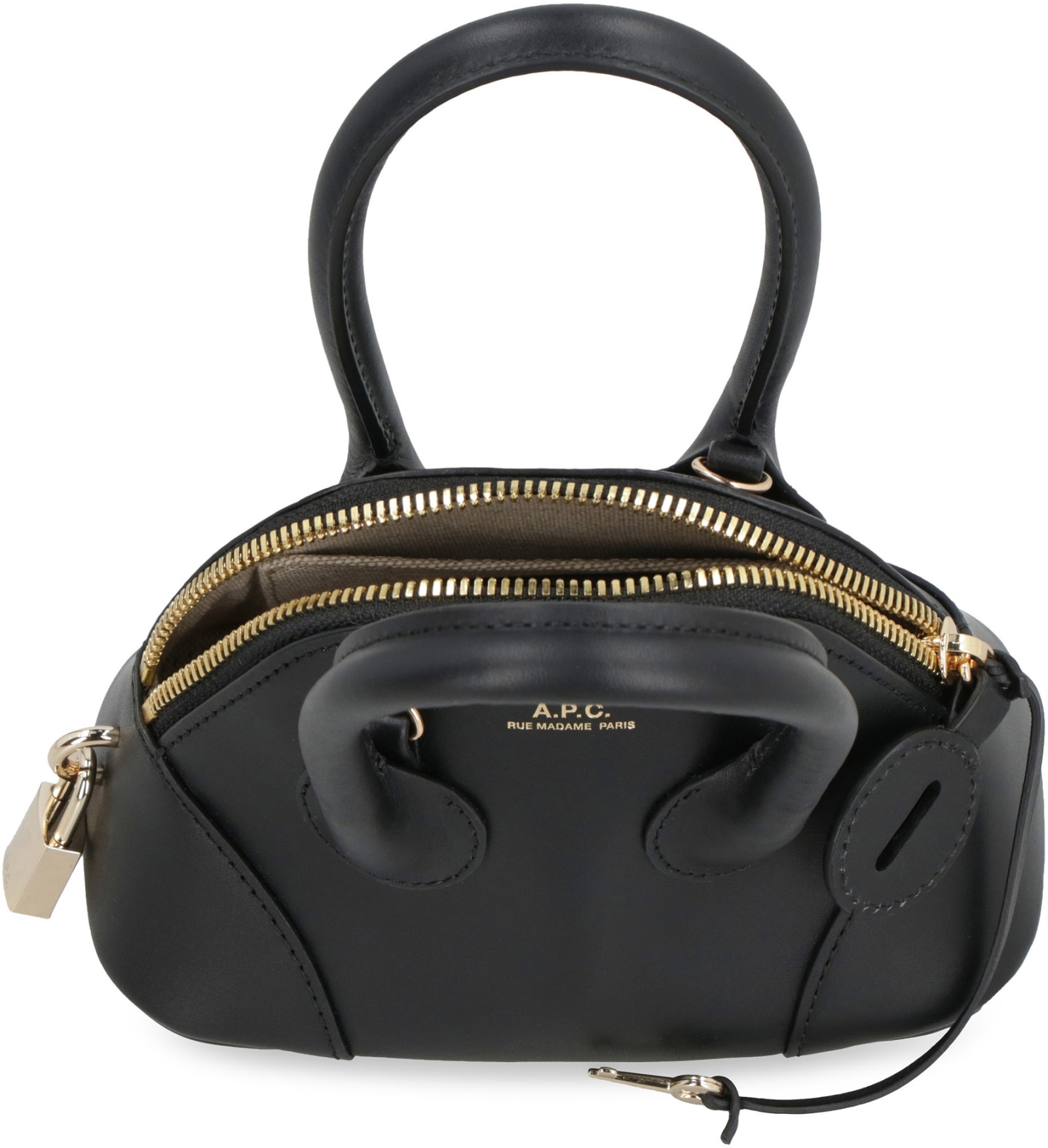 Shop Apc Emma Mini Leather Handbag In Black