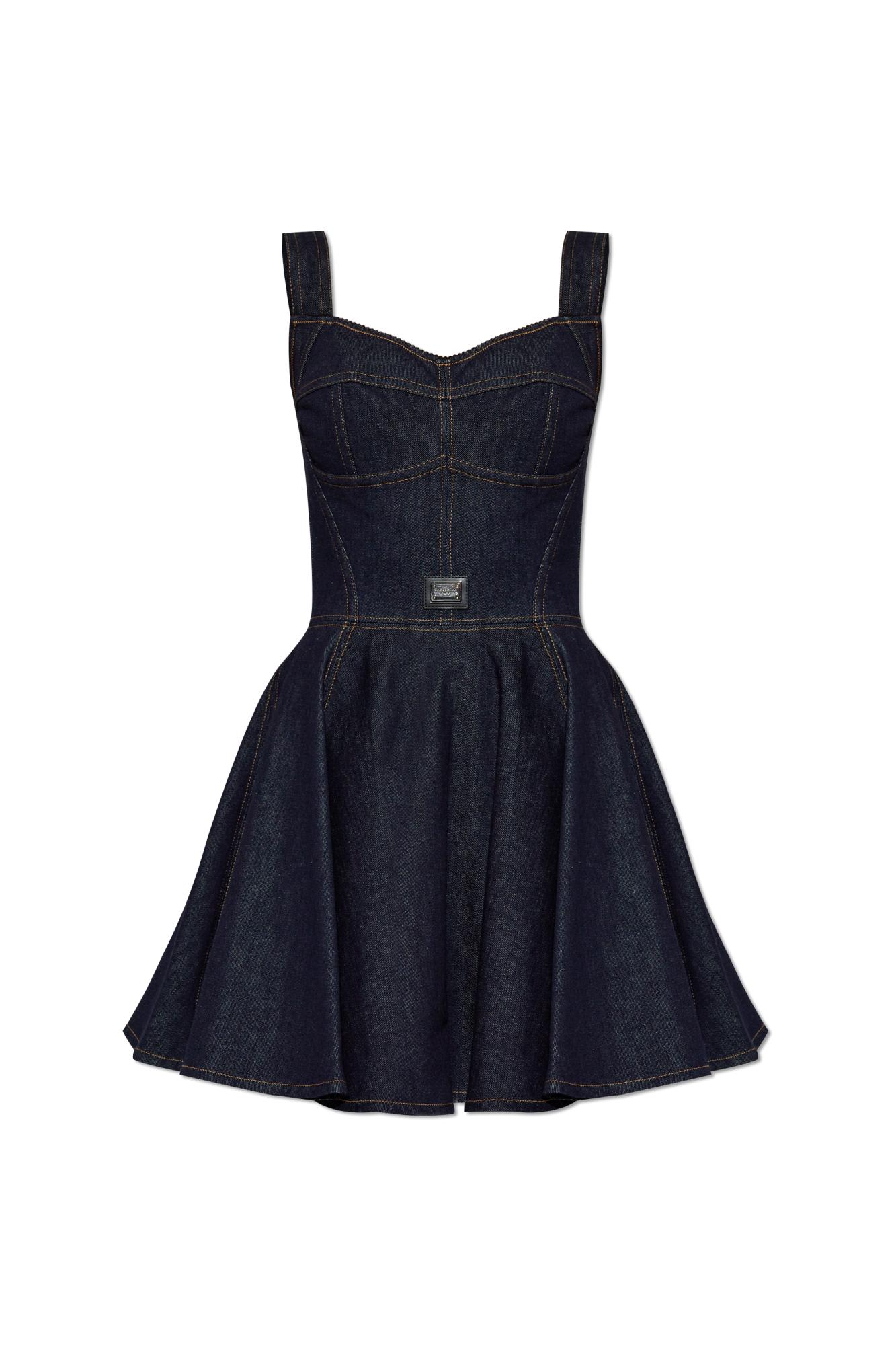 Denim Dress With Straps