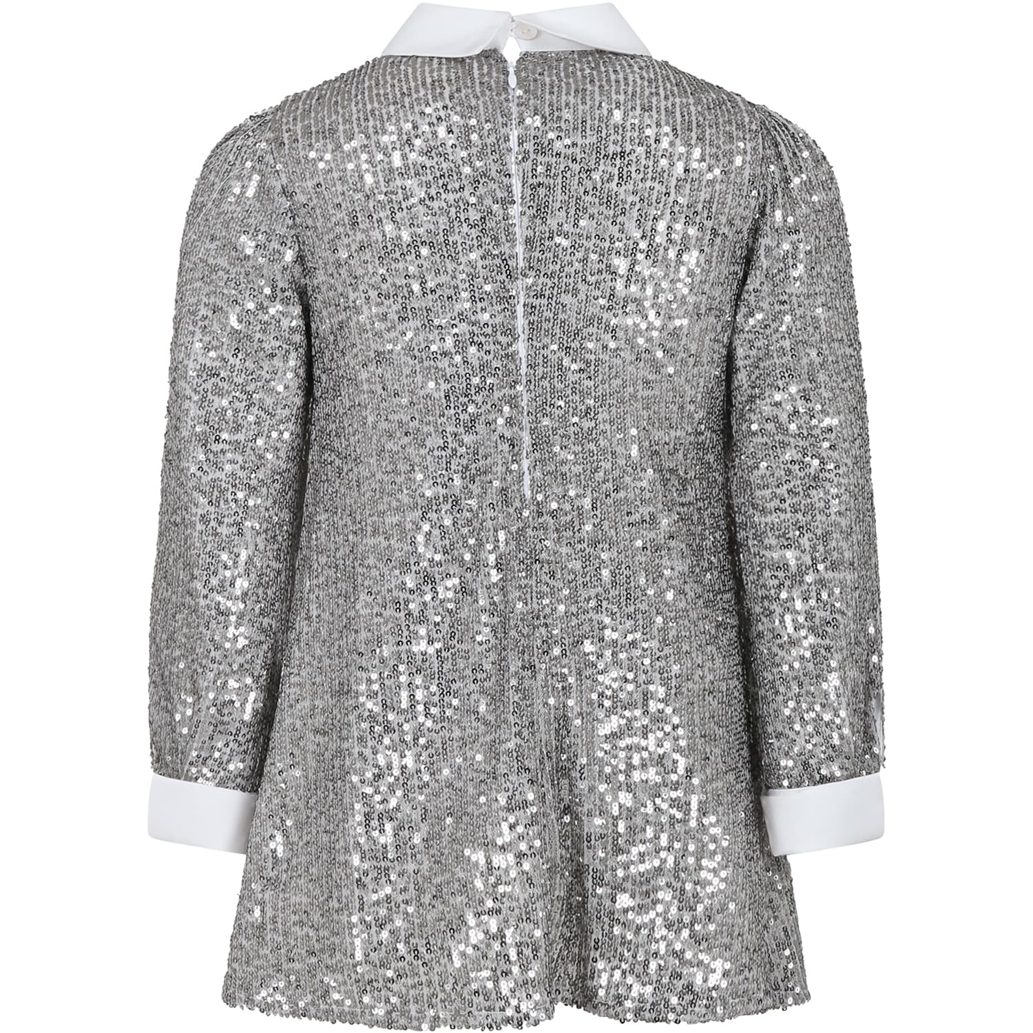Shop Genny Silver Dress For Girl With Sequins