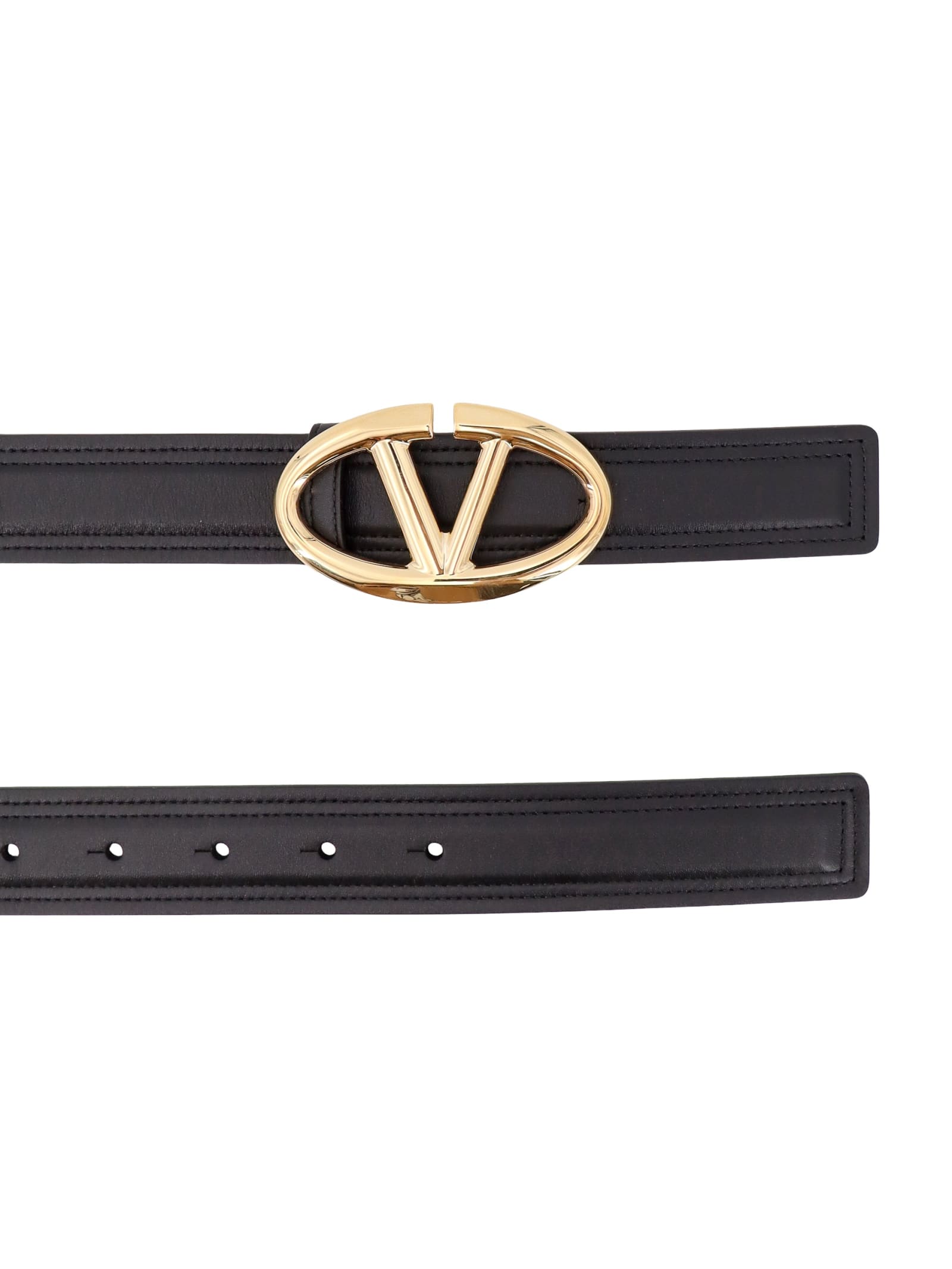 Shop Valentino Vlogo The Bold Edition Belt In Nero/naturale Tan
