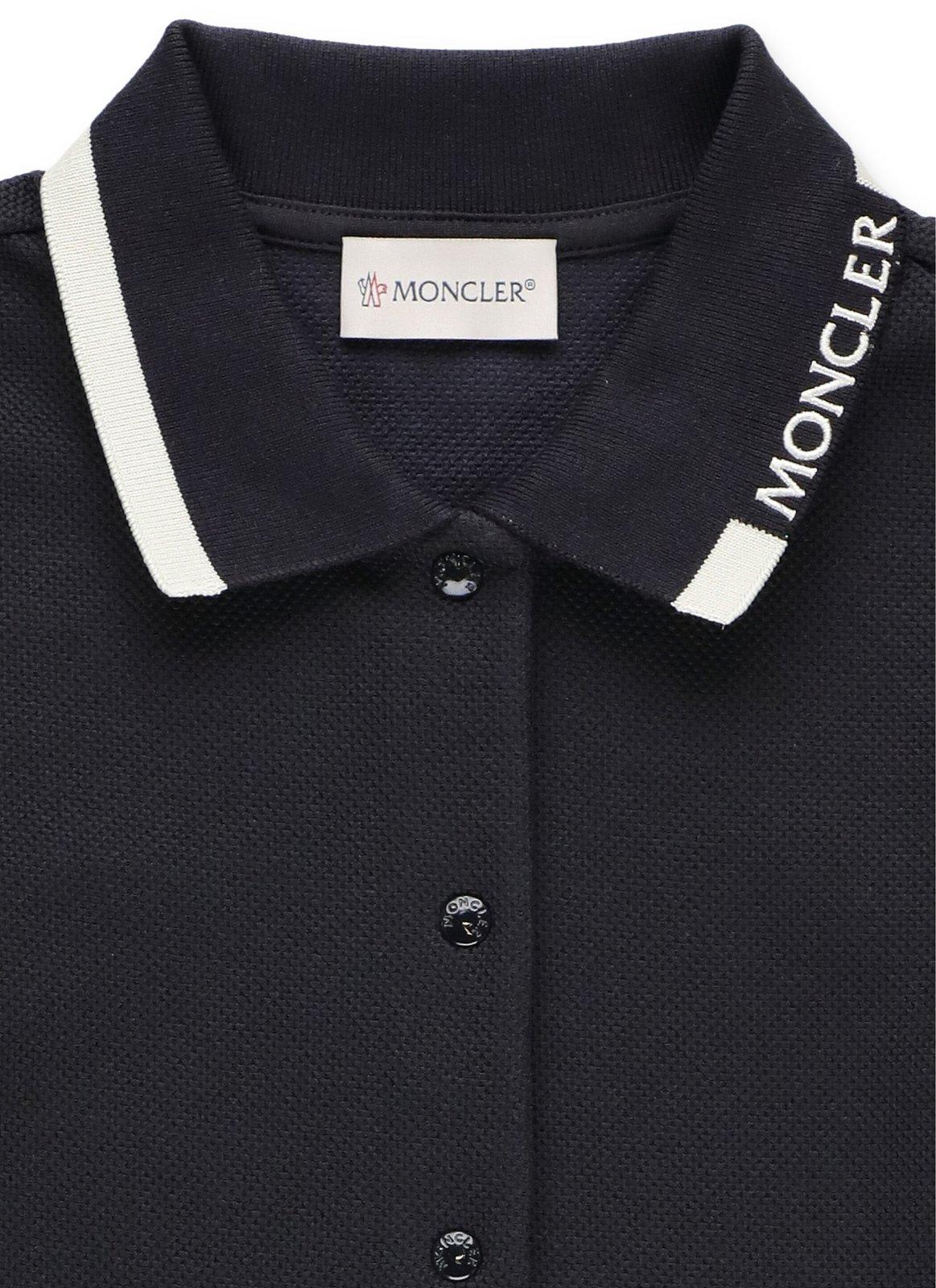 Shop Moncler Logo Patch Polo Shirt Dress