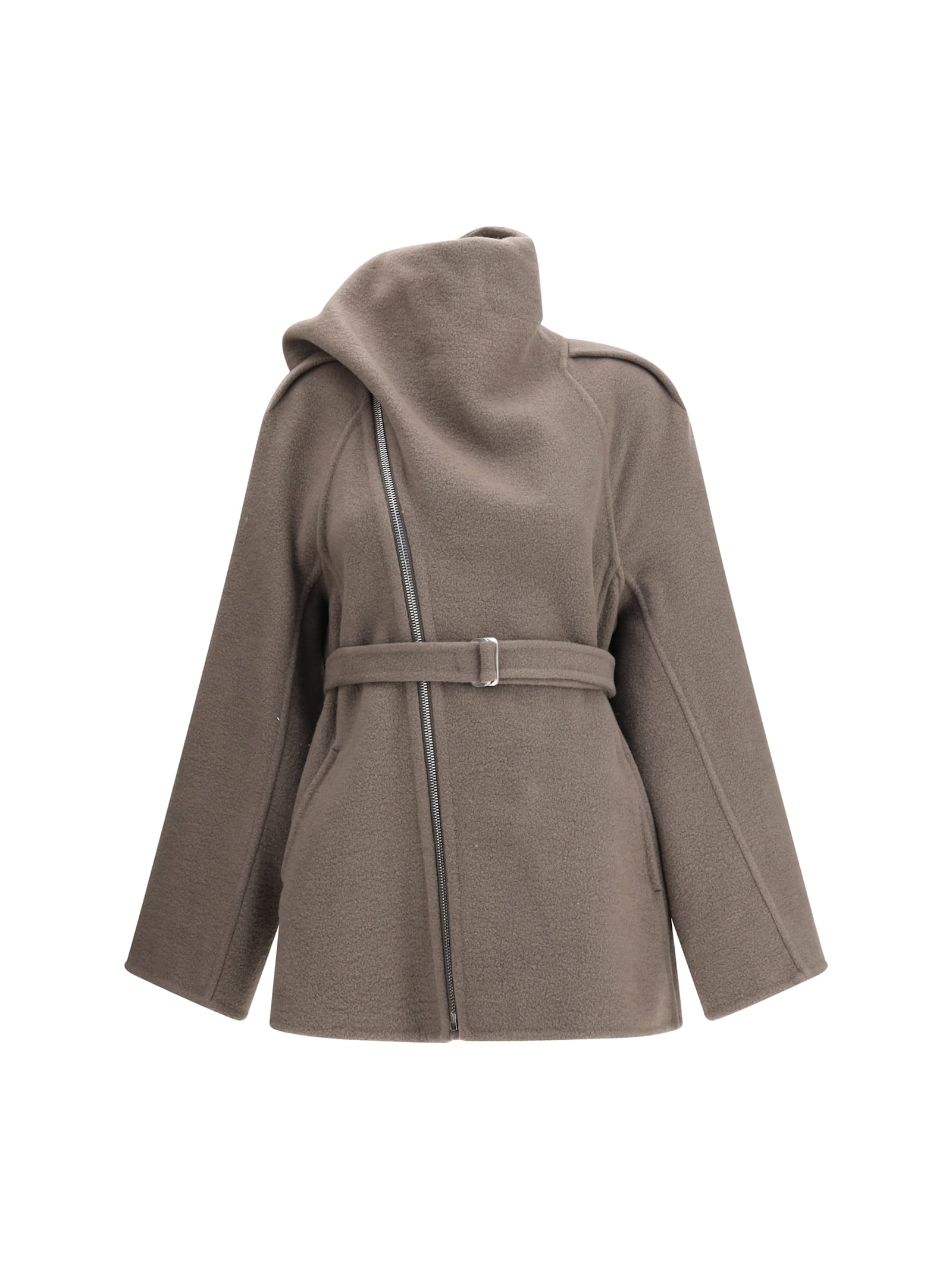 Rick Owens Scarf Flight Jacket In Gray