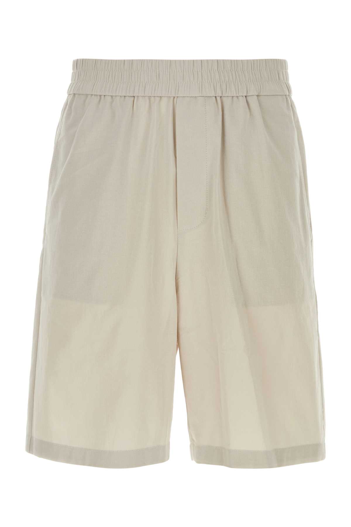 Light Grey Cotton Bermuda Shorts