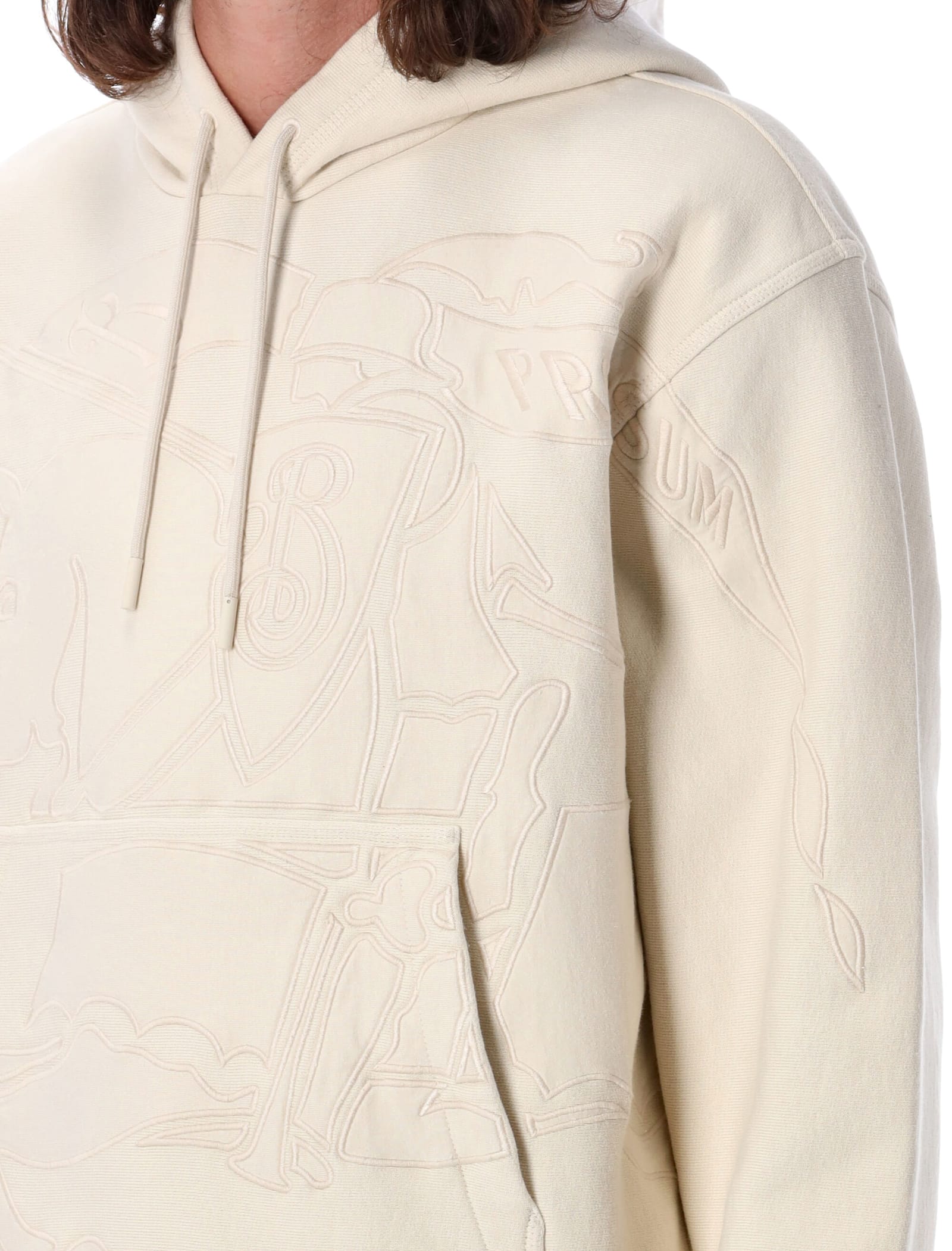 BURBERRY EMBROIDERED LOGO HOODIE 