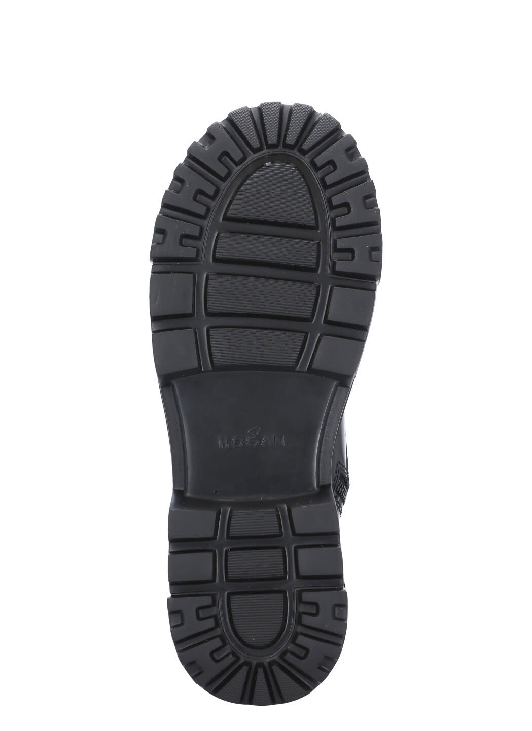 Hogan H619 Black Leather Combat Boots In Black