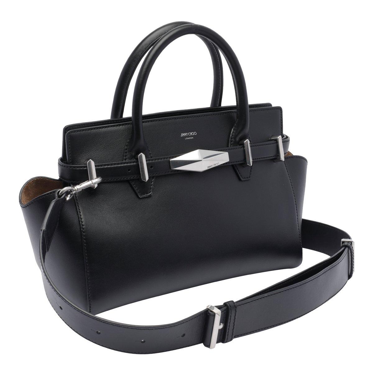 Jimmy Choo Black Diamond Belted Medium Tote In Black
