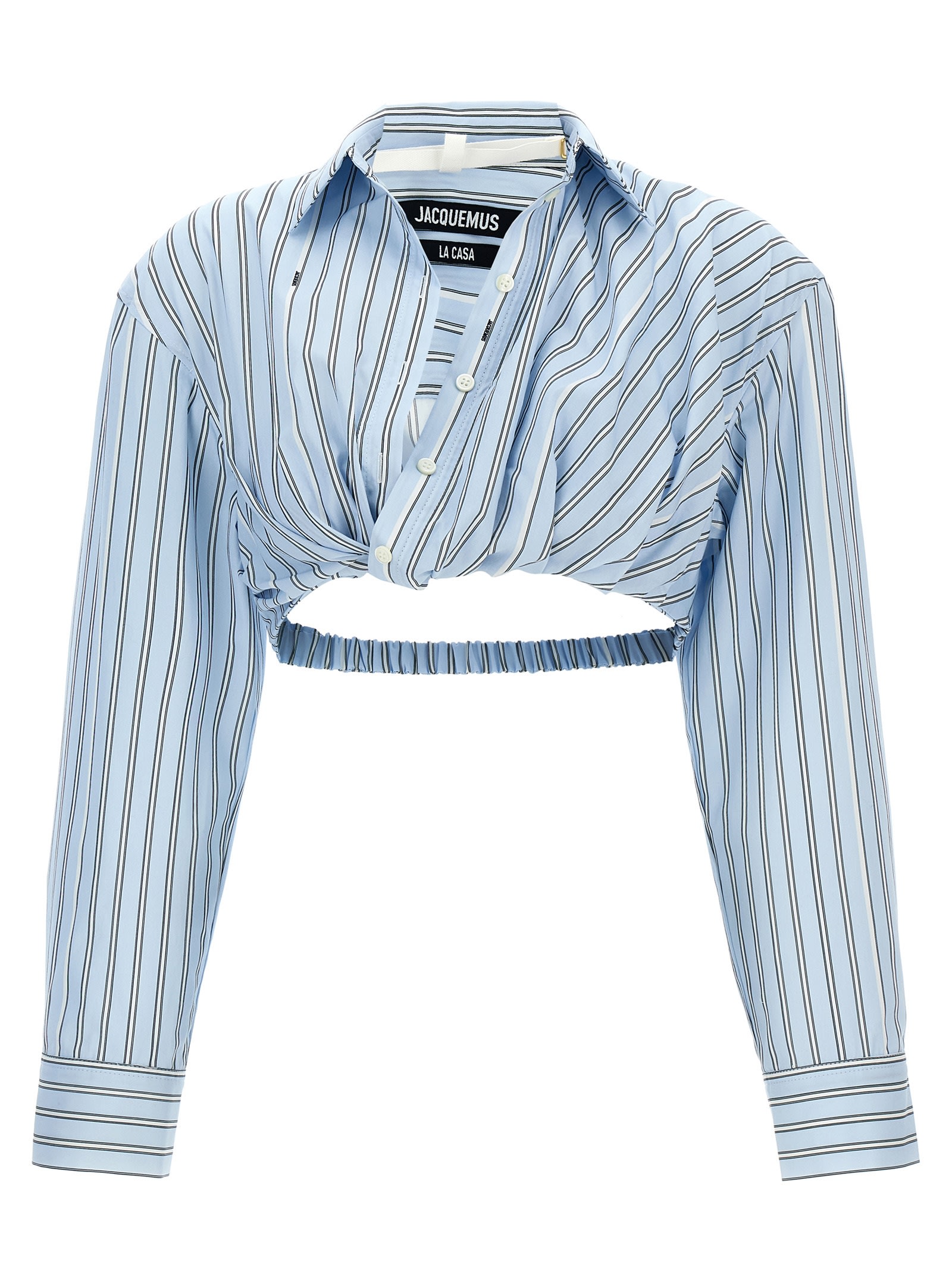 Shop Jacquemus La Chemise Bahia Courte Shirt In Light Blue