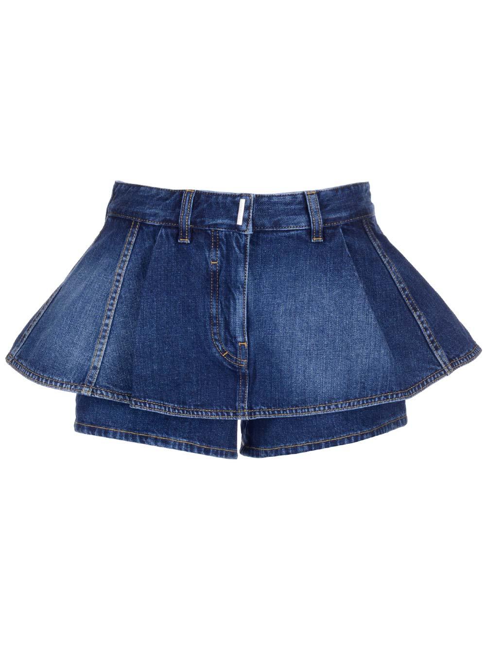 Givenchy Ruffled Denim Shorts