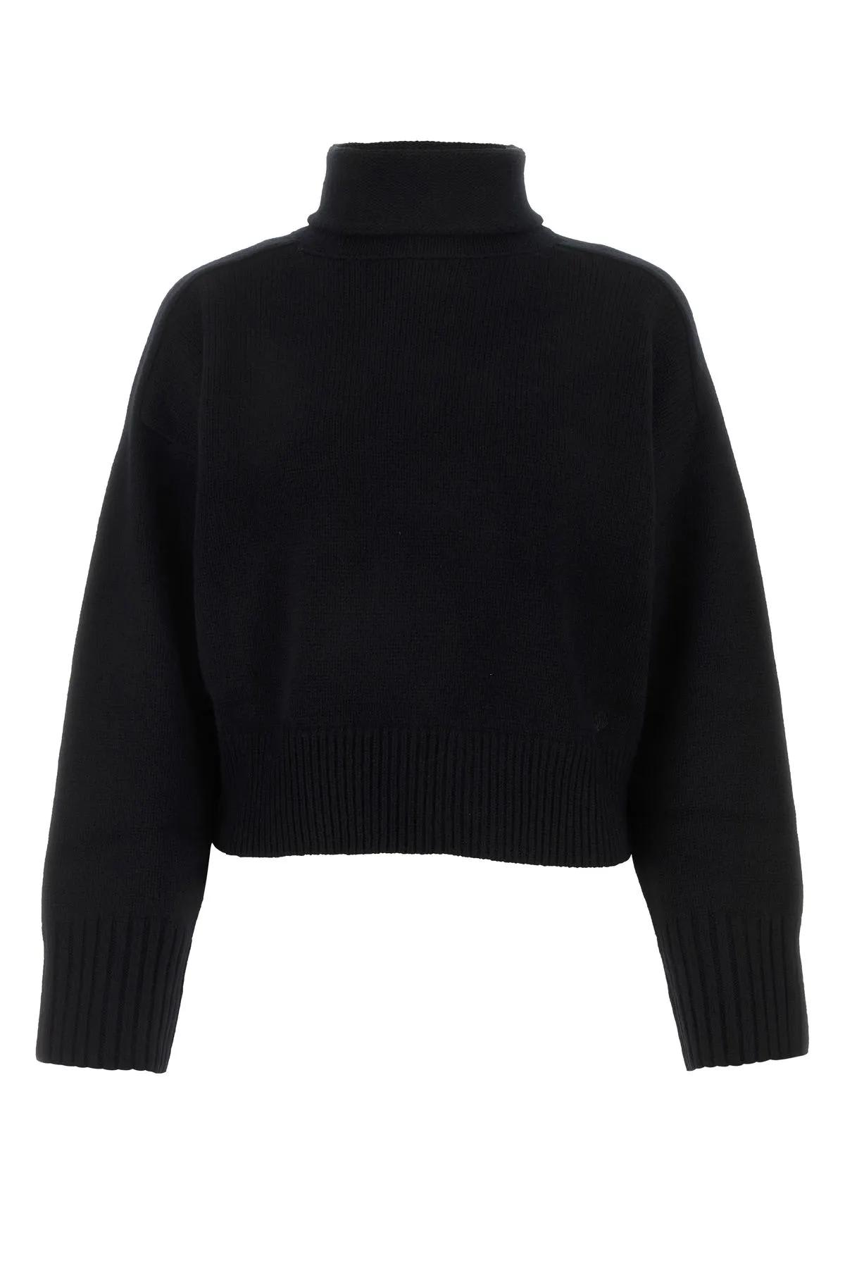 Shop Loulou Studio Black Wool Blend Stintino Sweater