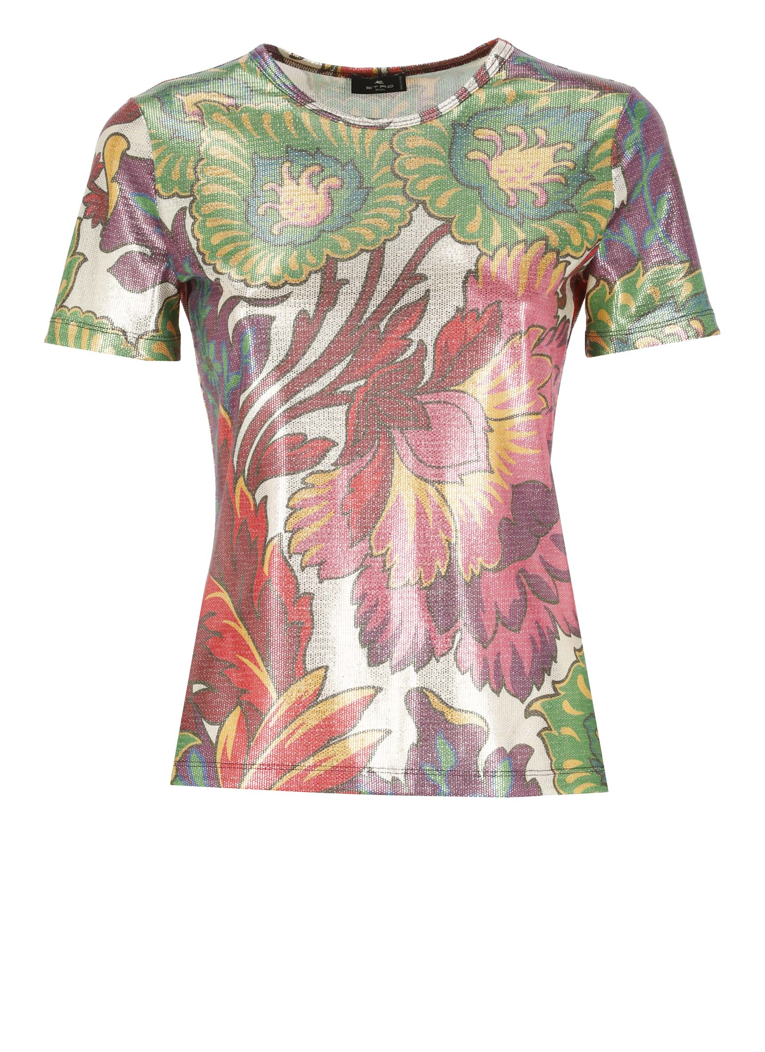 Etro Patterned-jacquard Crewneck T-shirt