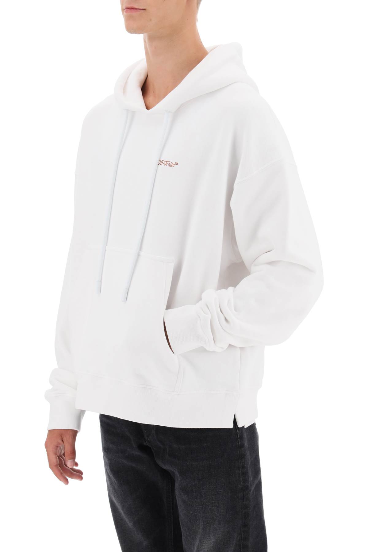 Shop Off-white Hoodie With Back Arrow Print In White Autumna (white)