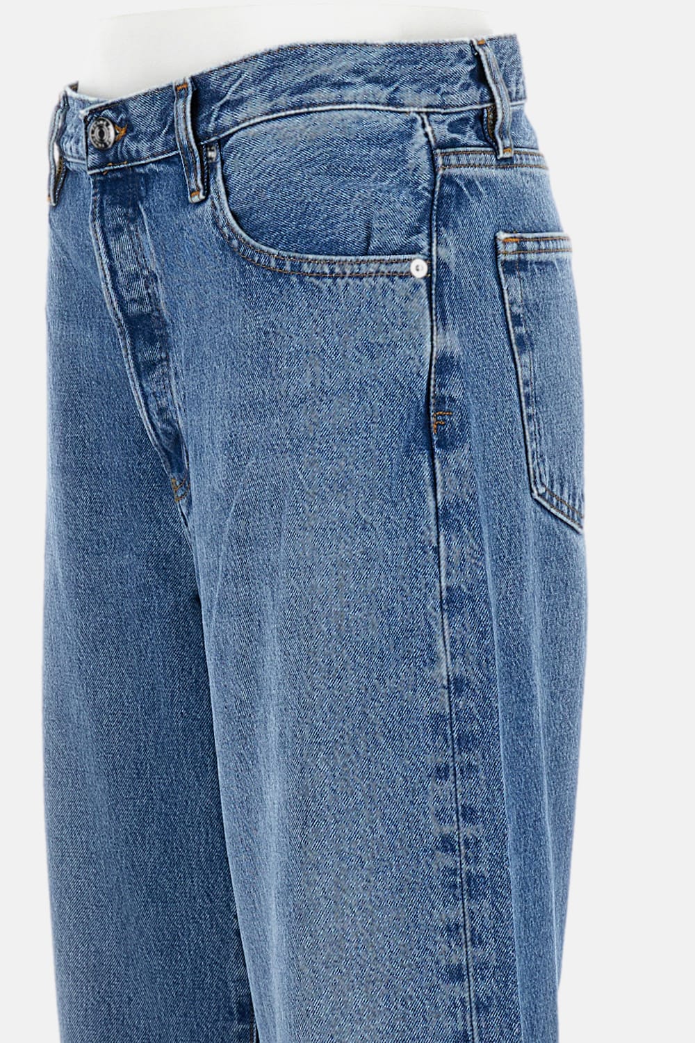 Frame Loose Mid-rise Wide-leg Jeans In Blue