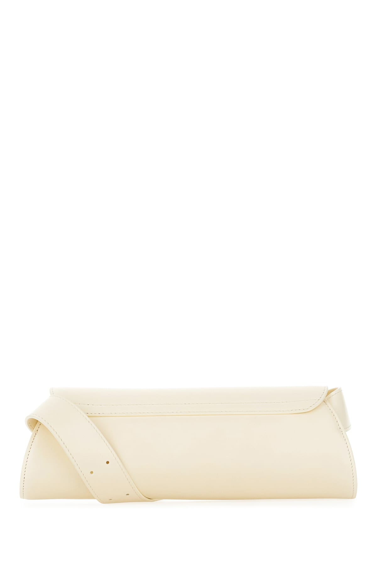 Shop Jil Sander Ivory Nappa Leather Small Cannolo Shoulder Bag In Eggshell