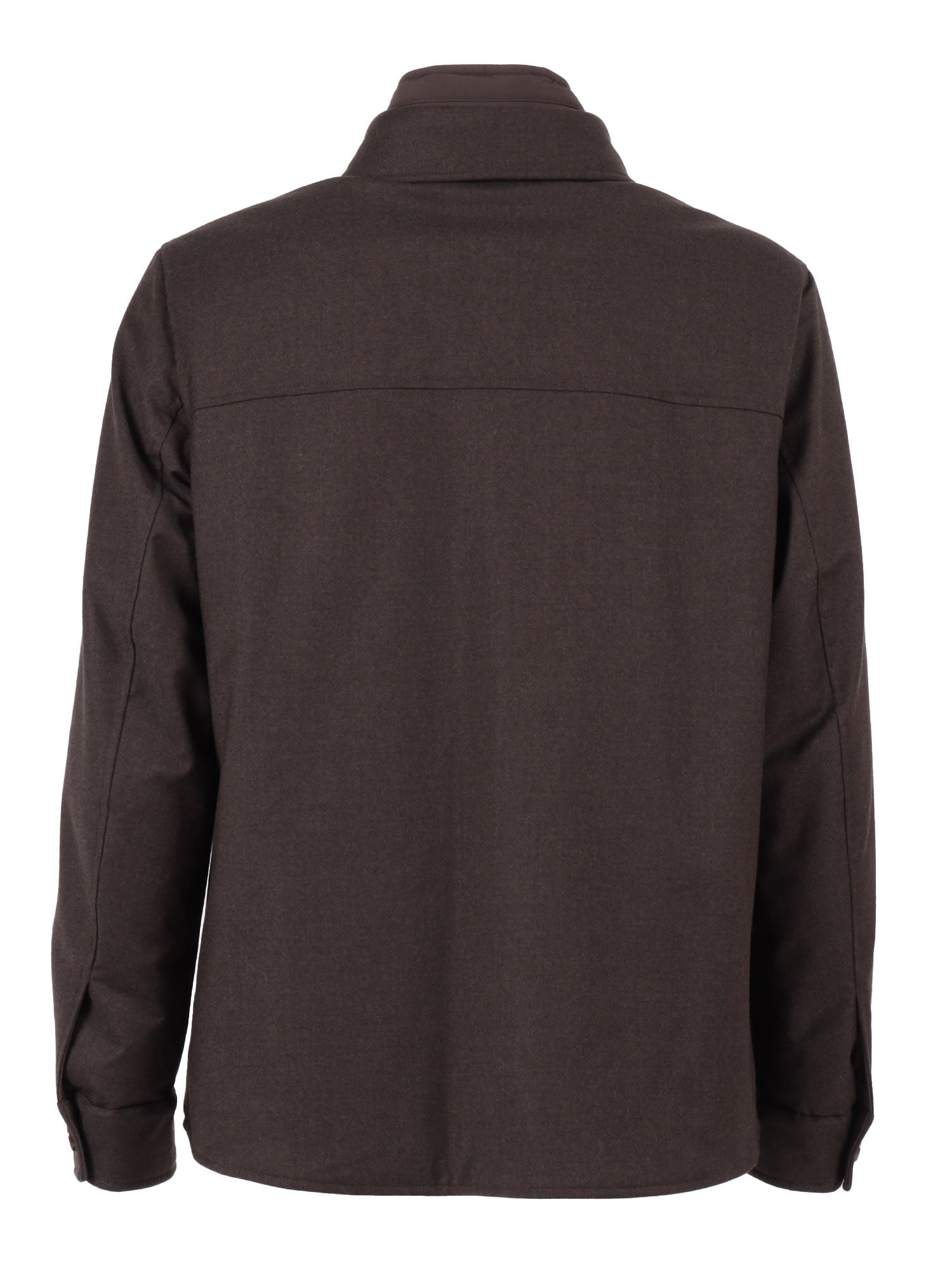 Moorer Classic Brown Button-up Jacket With Structured Collar In Brown