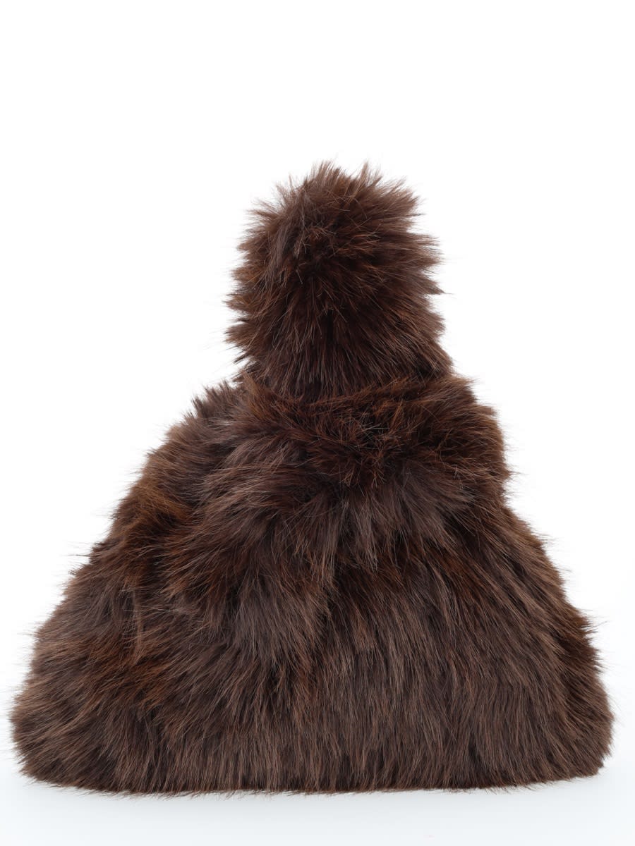 Msgm Small Fluffy Bag In Brown