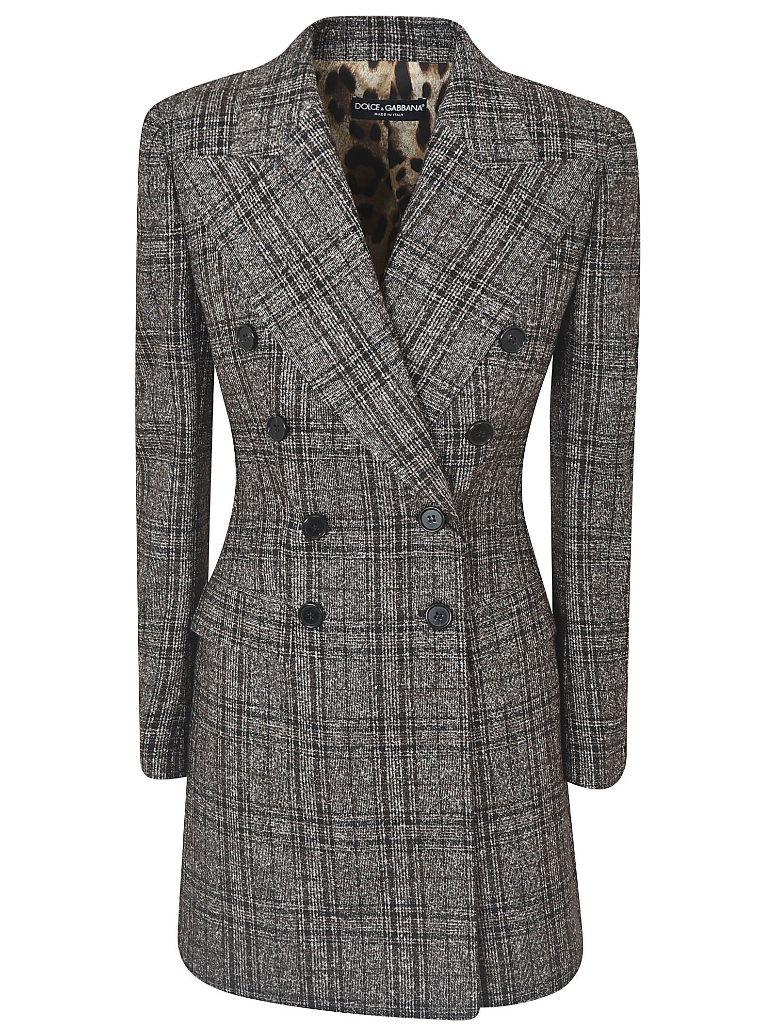 Photo of  Dolce & Gabbana Checked Double-breasted Long Blazer- shop Dolce & Gabbana jackets online sales
