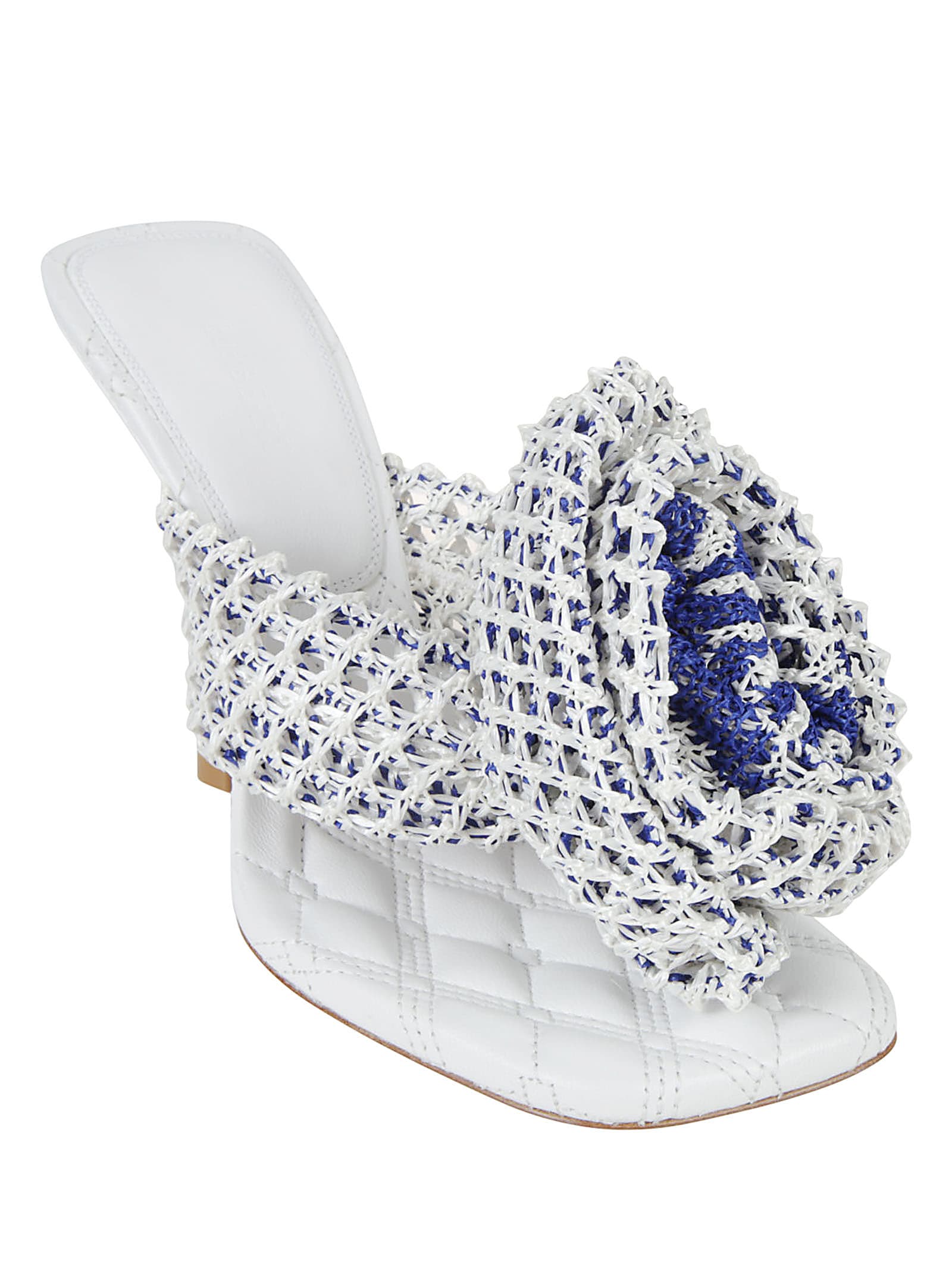 Shop Burberry Quilted Weave Sandals In Optic White