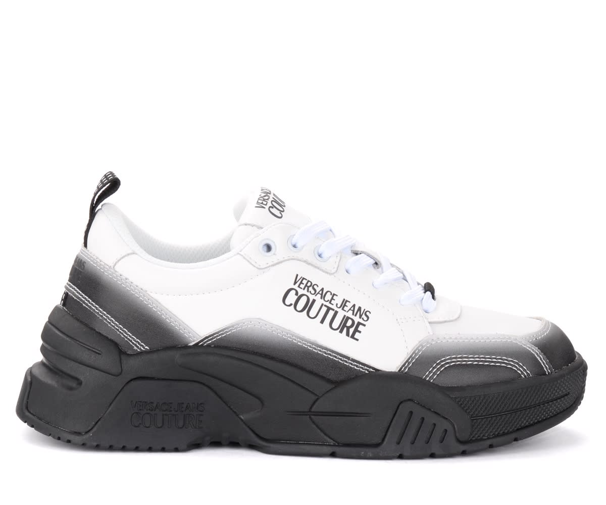 Versace Jeans Couture Sneakers Fire Line In White And Black