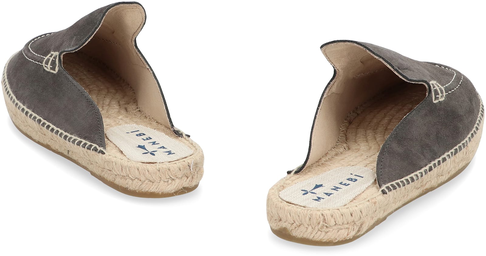 Manebi Suede Espadrilles In Grey