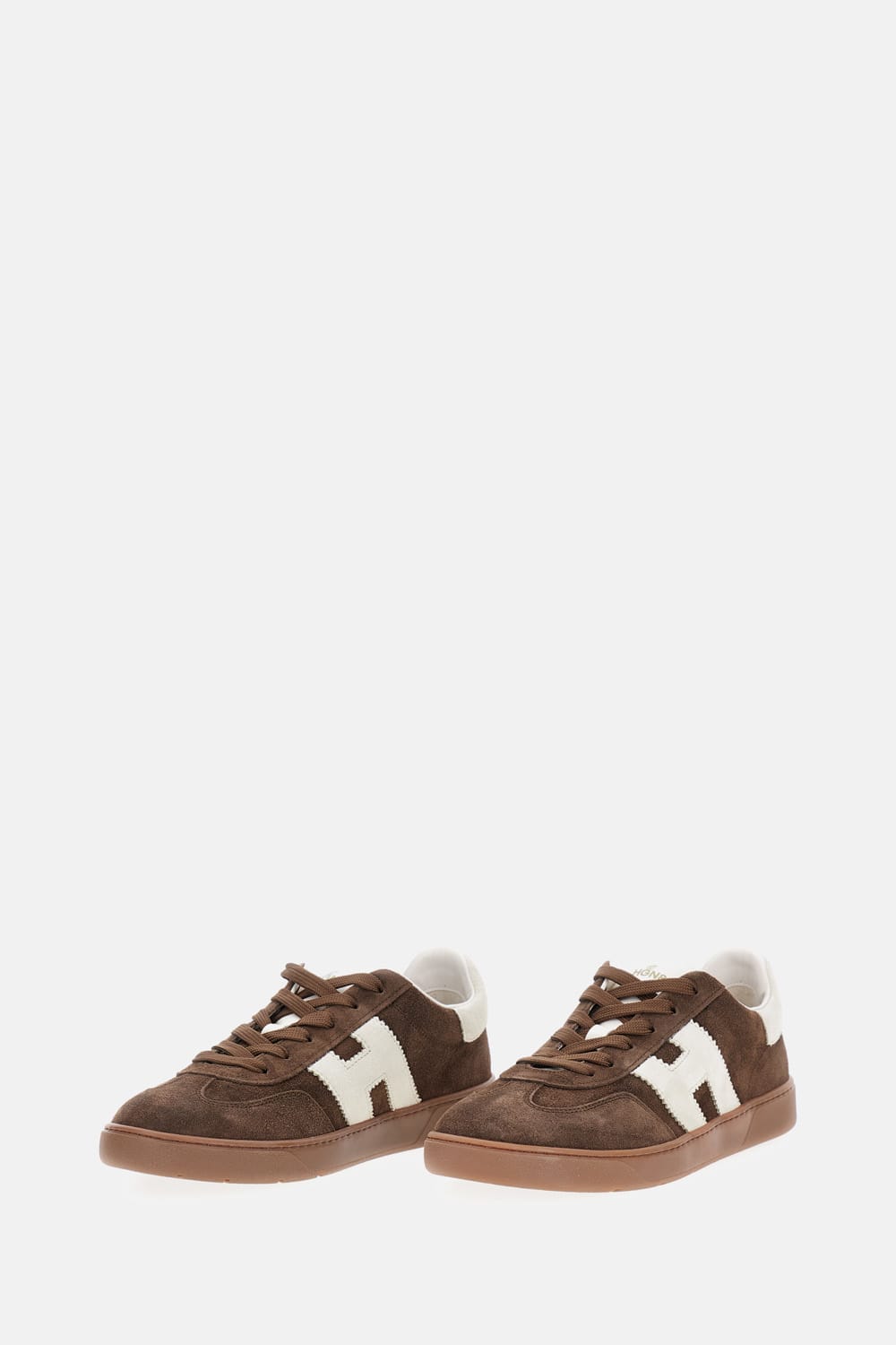 Hogan Rubber Sole Suede Finish Sneakers In Brown