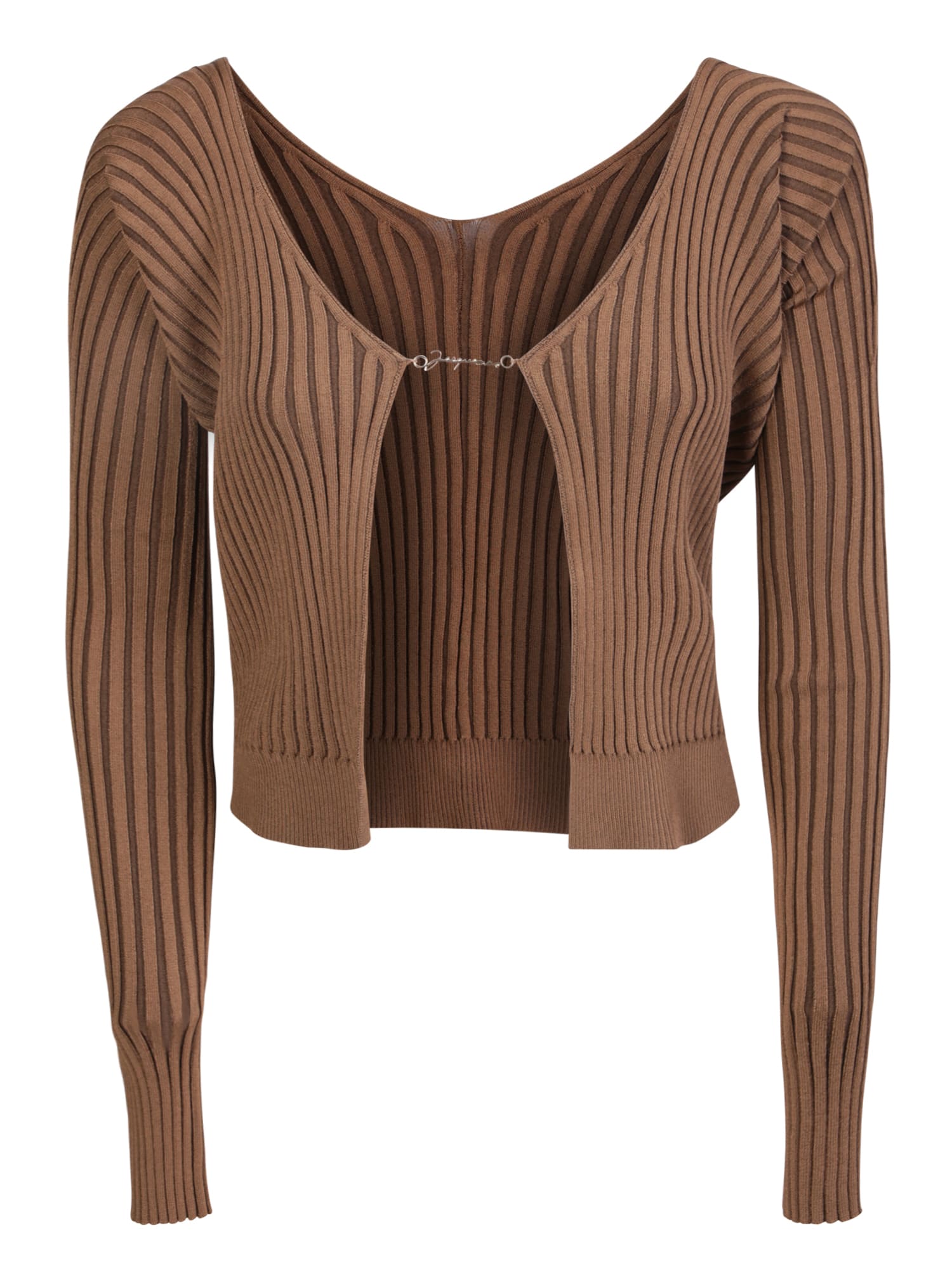 Jacquemus Brown Knit Pralù Cardigan