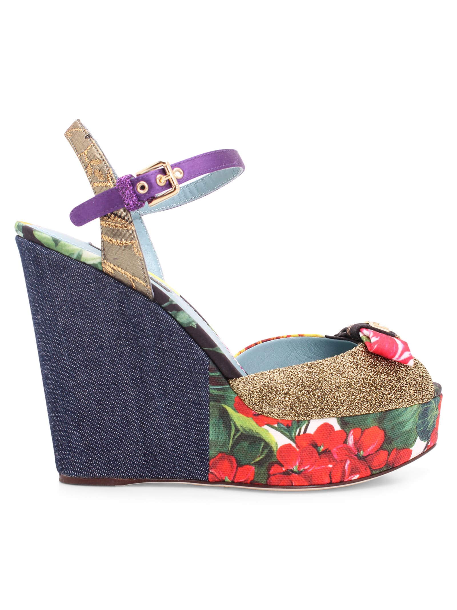 Buy Dolce & Gabbana patch 11 Cotton Wedge online, shop Dolce & Gabbana shoes with free shipping