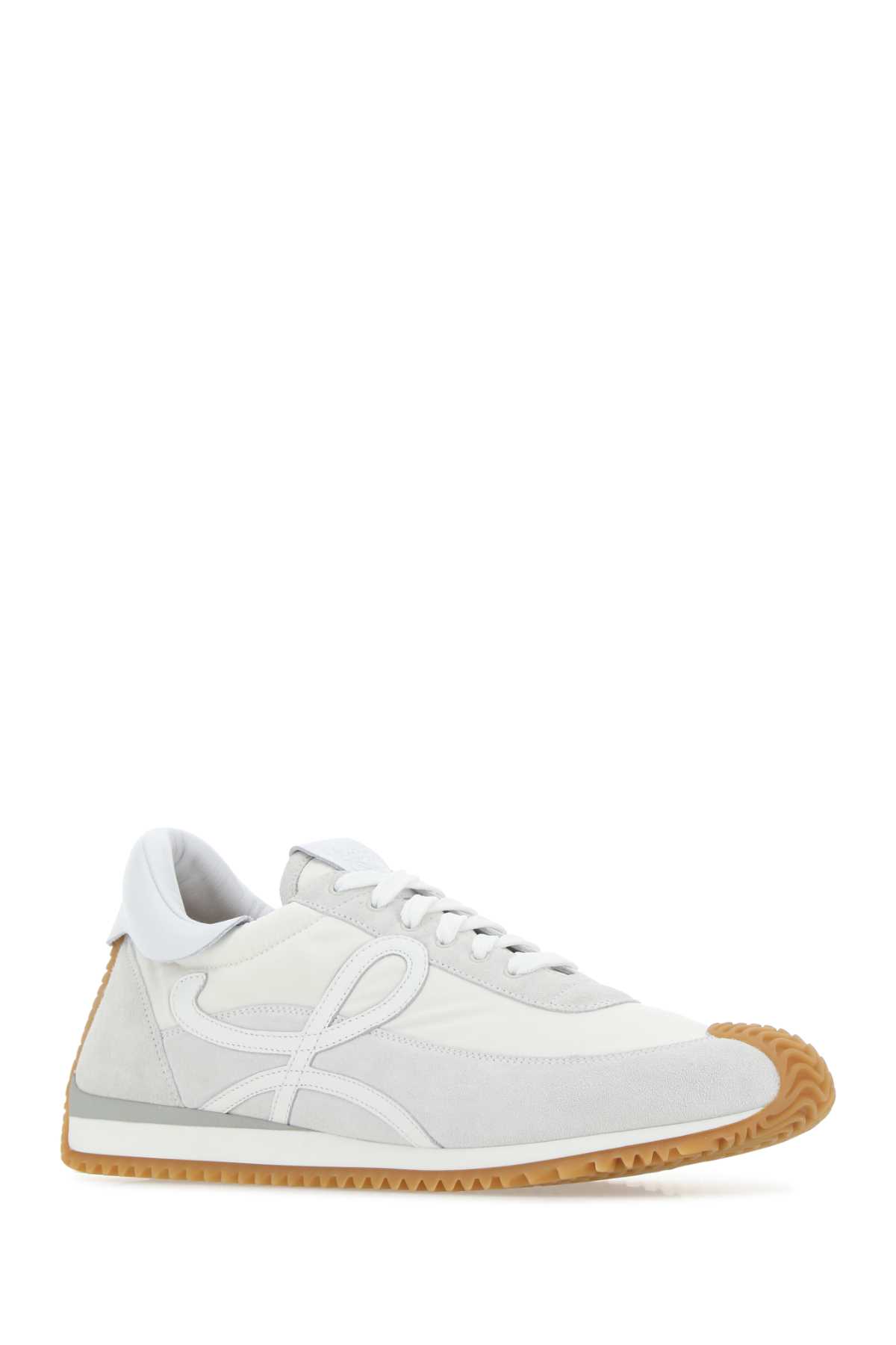 Shop Loewe Multicolor Fabric And Suede Ballet Sneakers In White