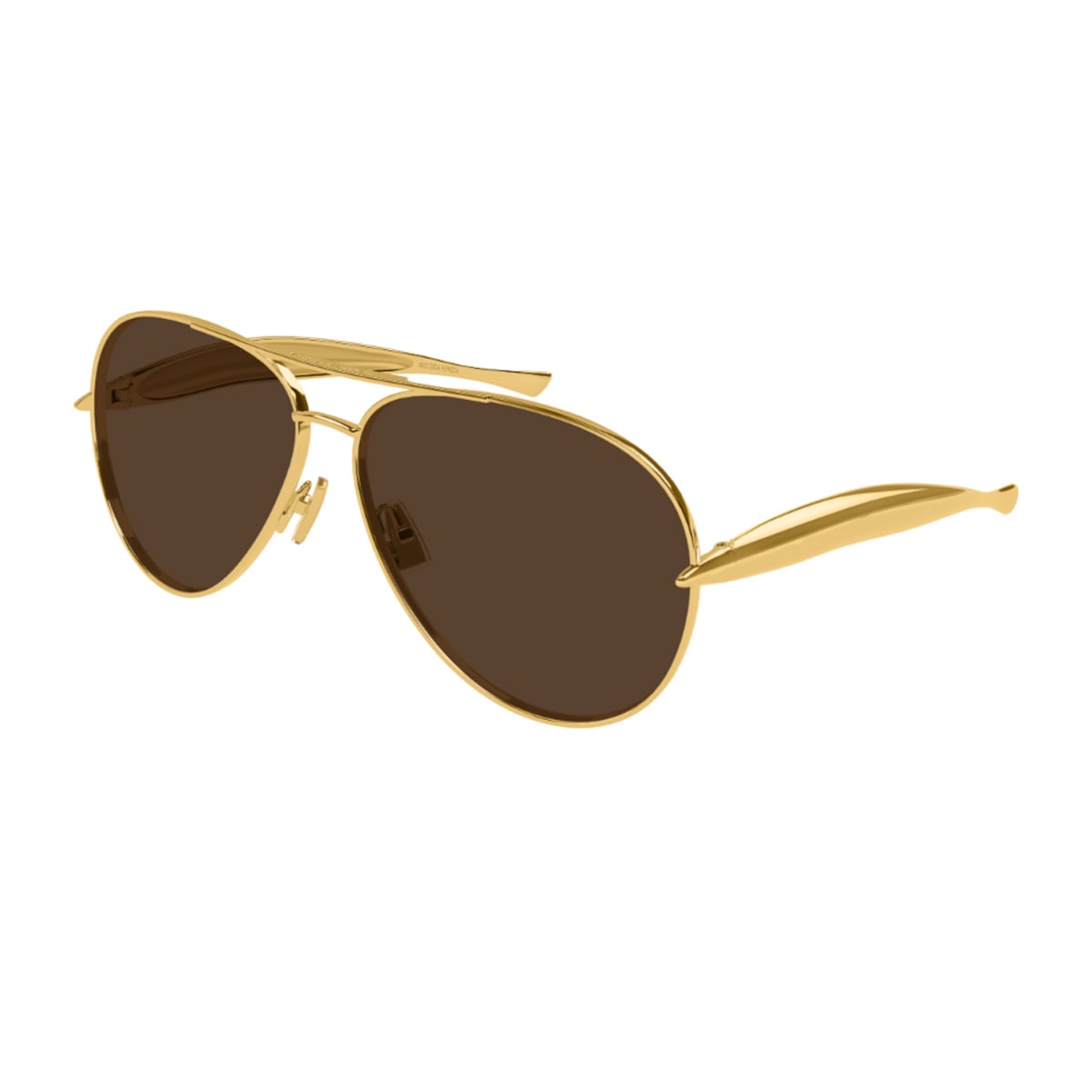 Bottega Veneta Bv1305s Linea Unapologetic 007 Gold Brown Sunglasses In Gold