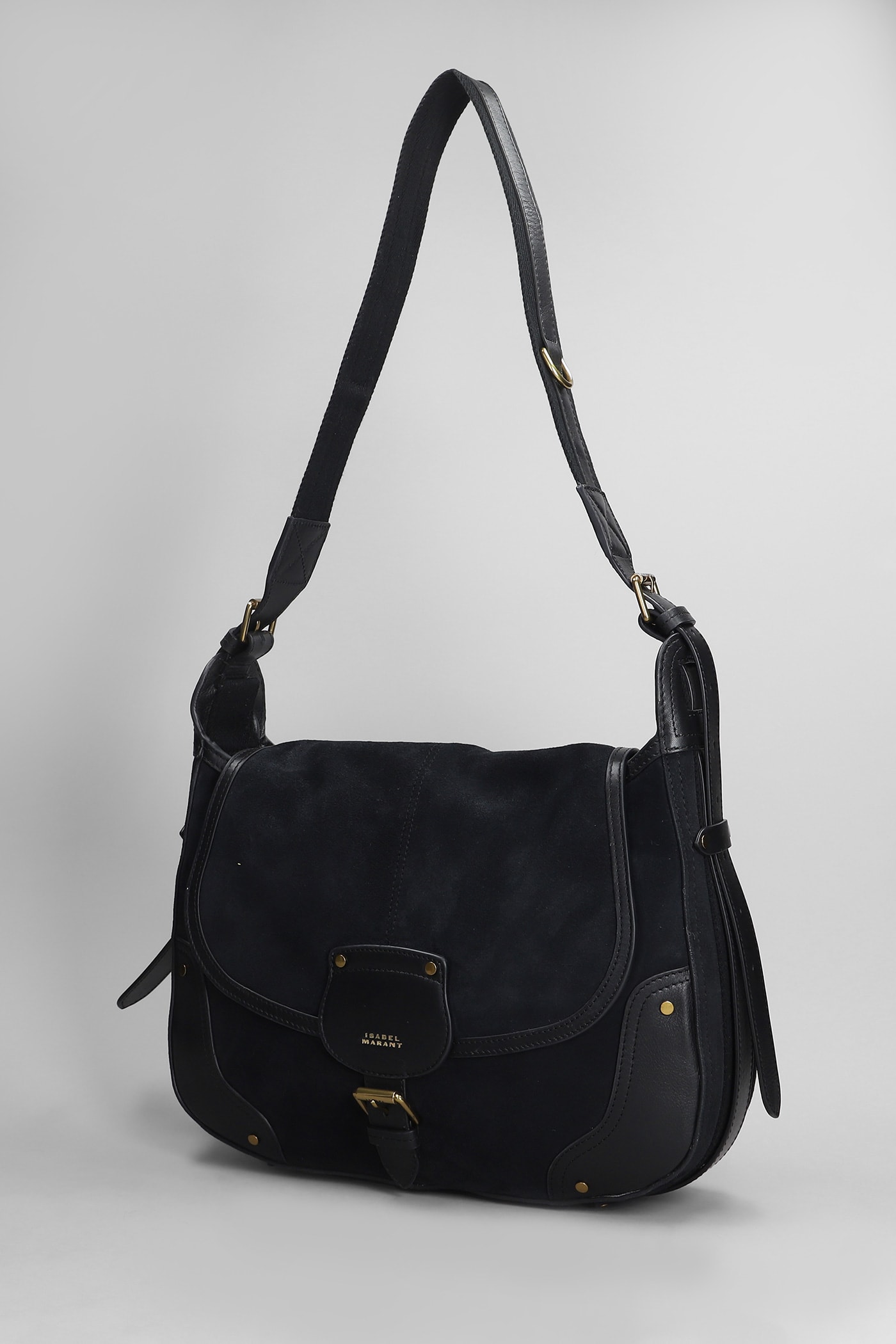 Isabel Marant Sierra Shoulder Shoulder Bag In Black Suede In Black