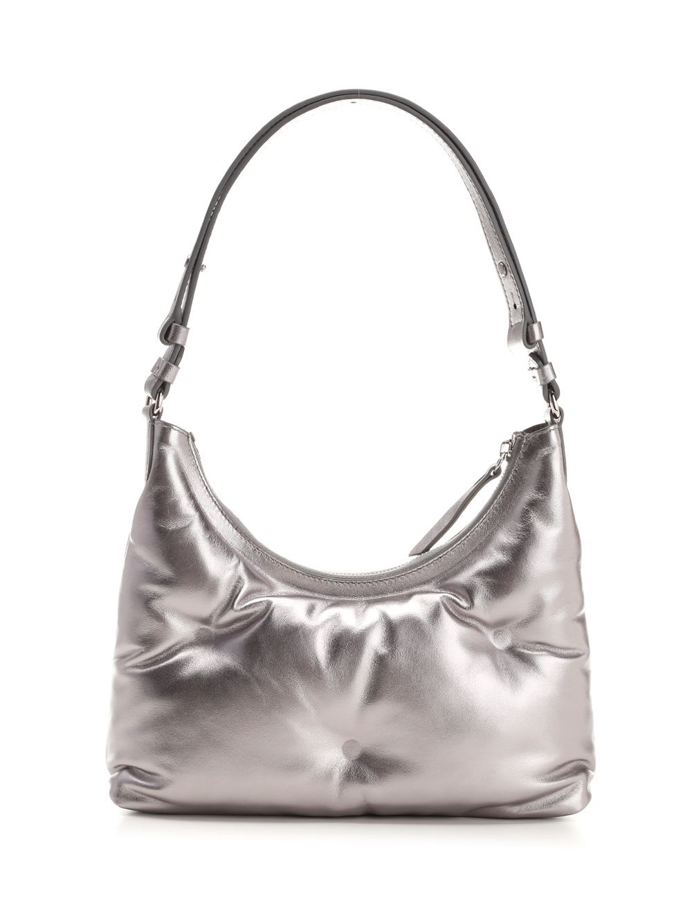 Shop Maison Margiela Glam Slam Small Hobo Bag In Silver