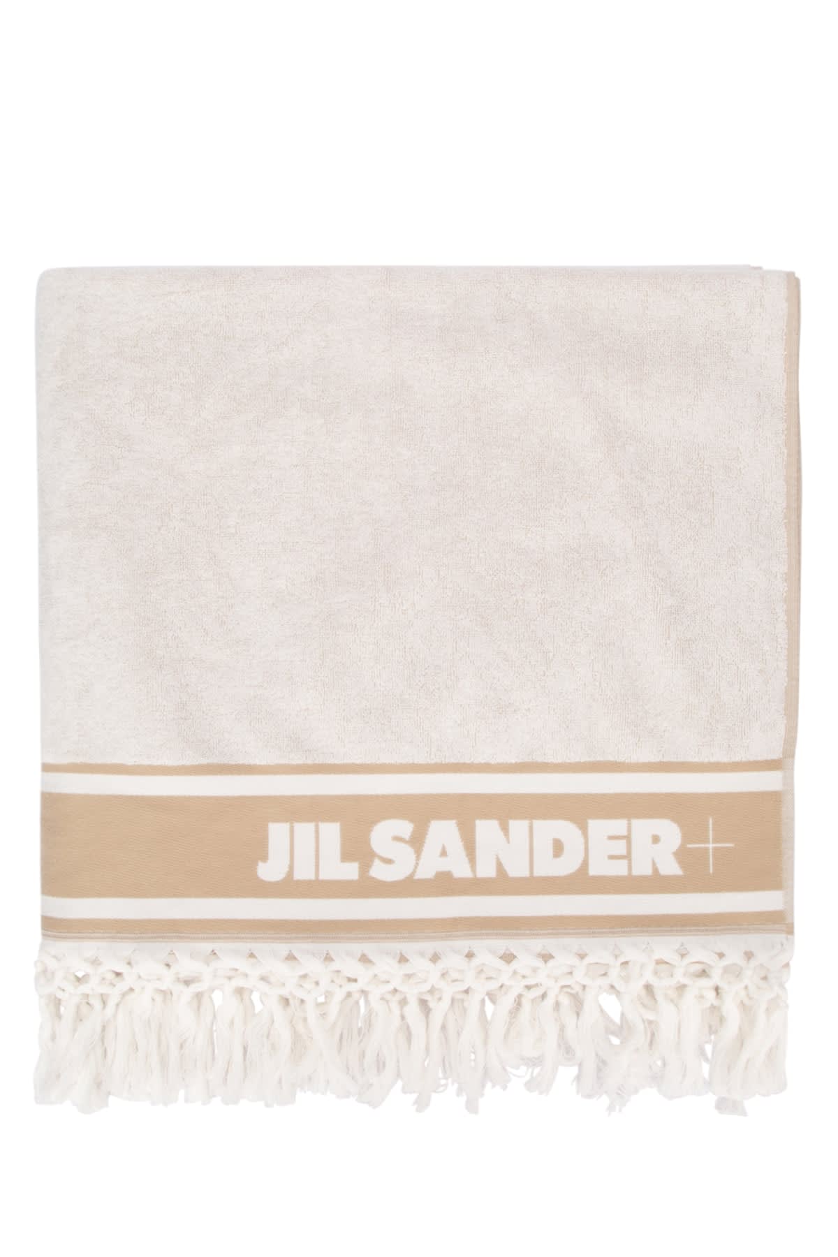 Shop Jil Sander Embroidered Cotton Beach Towel In 290