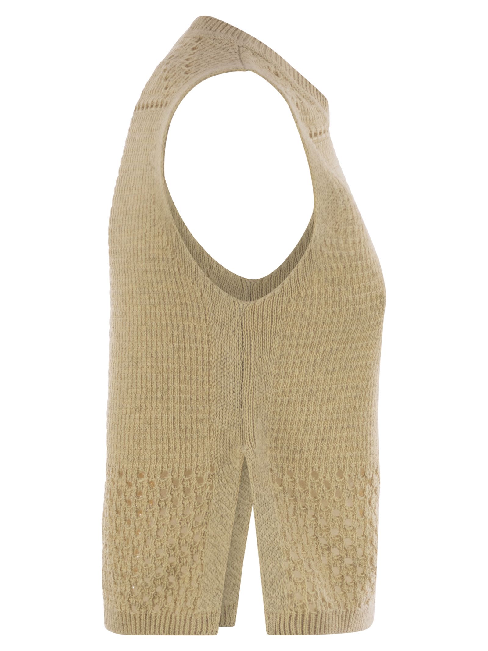 Mc2 Saint Barth Aire - Crochet Knit And Mesh Top