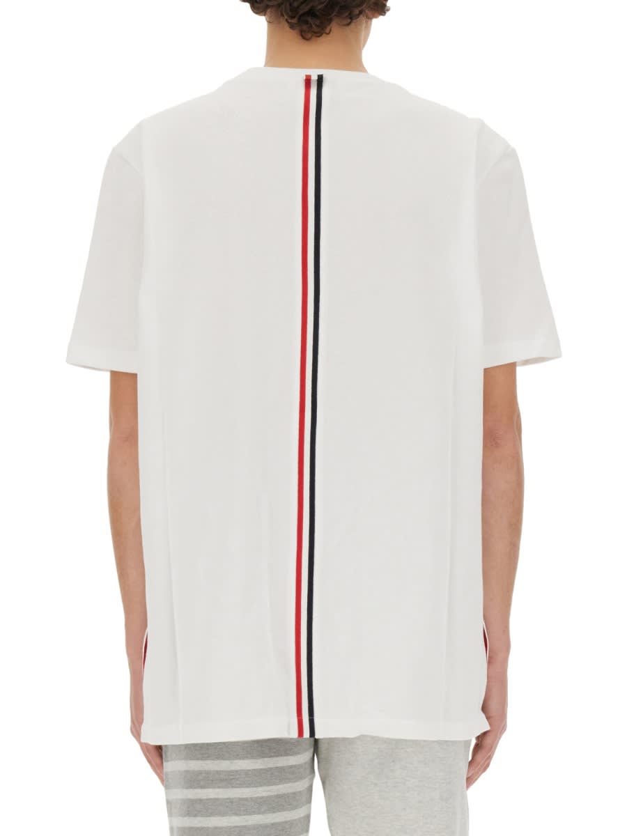 Shop Thom Browne Cotton Pique T-shirt In White