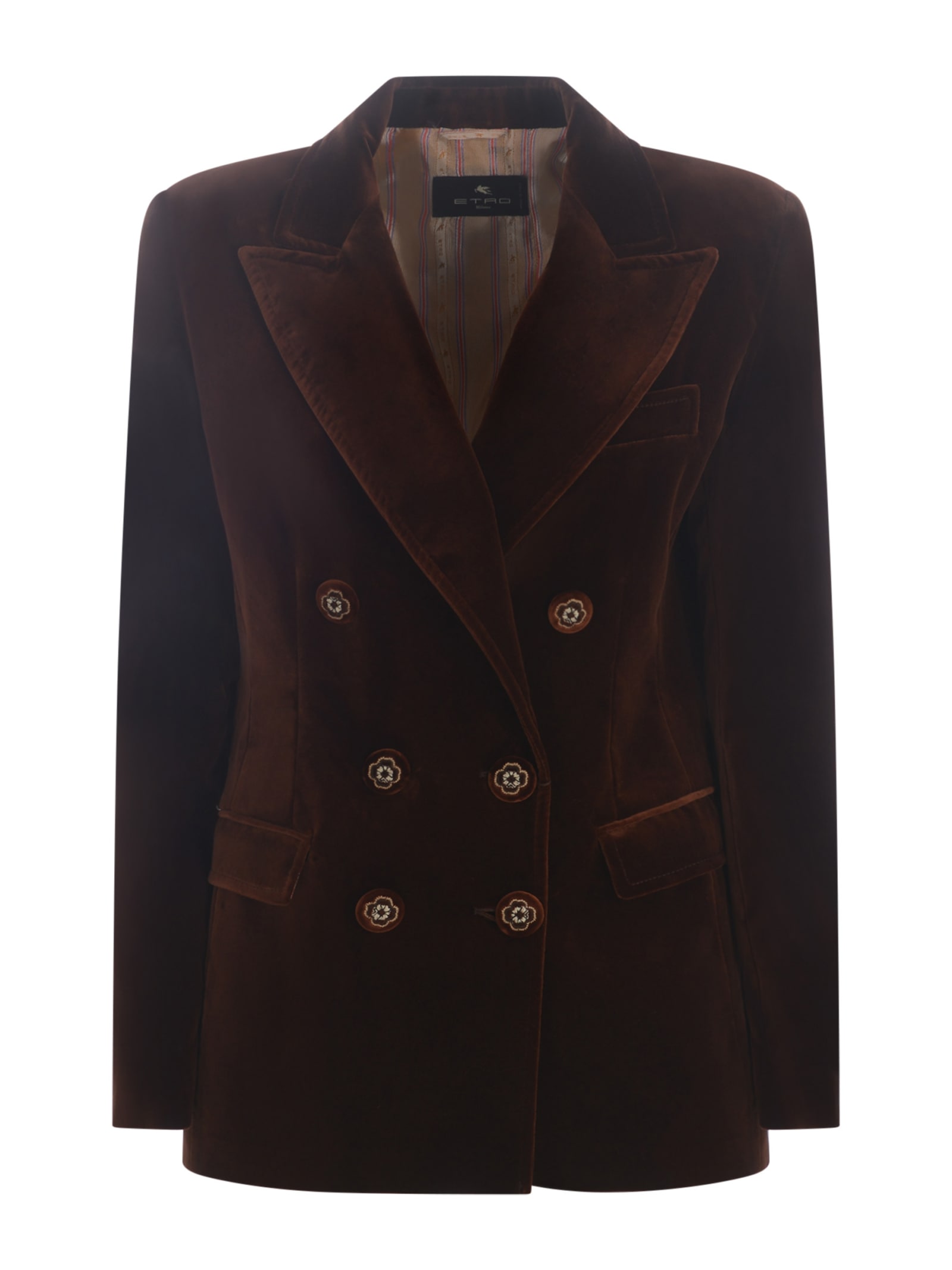 Etro Jacket  In Velvet In Brown