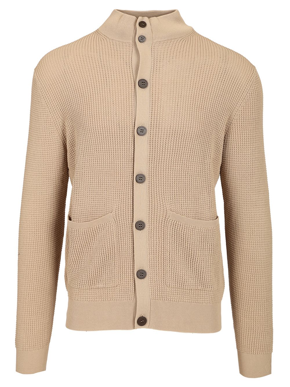 Cardigan Punto Riso Blu Cotone