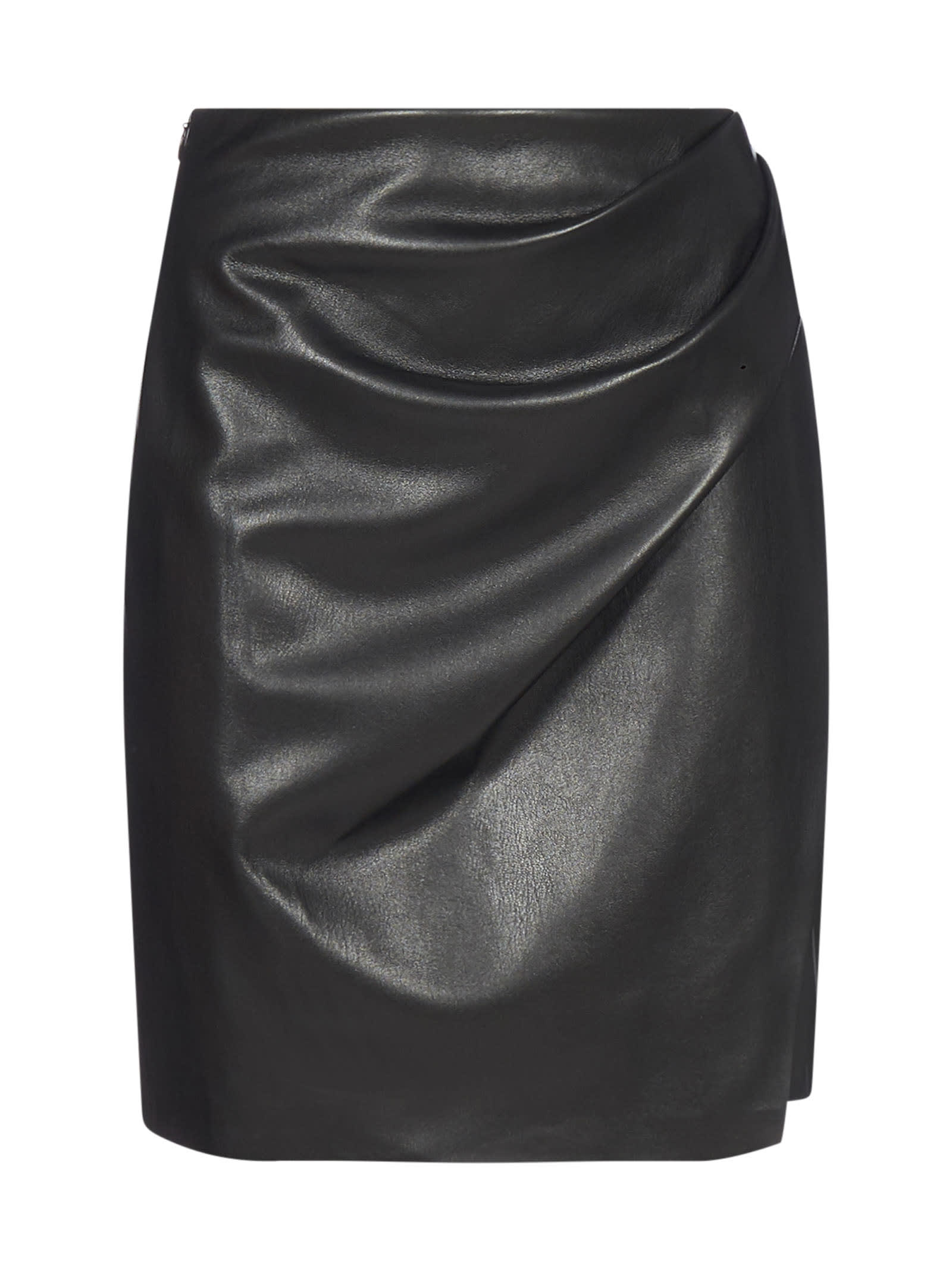Nanushka Nasir Vegan Leather Wrap Skirt