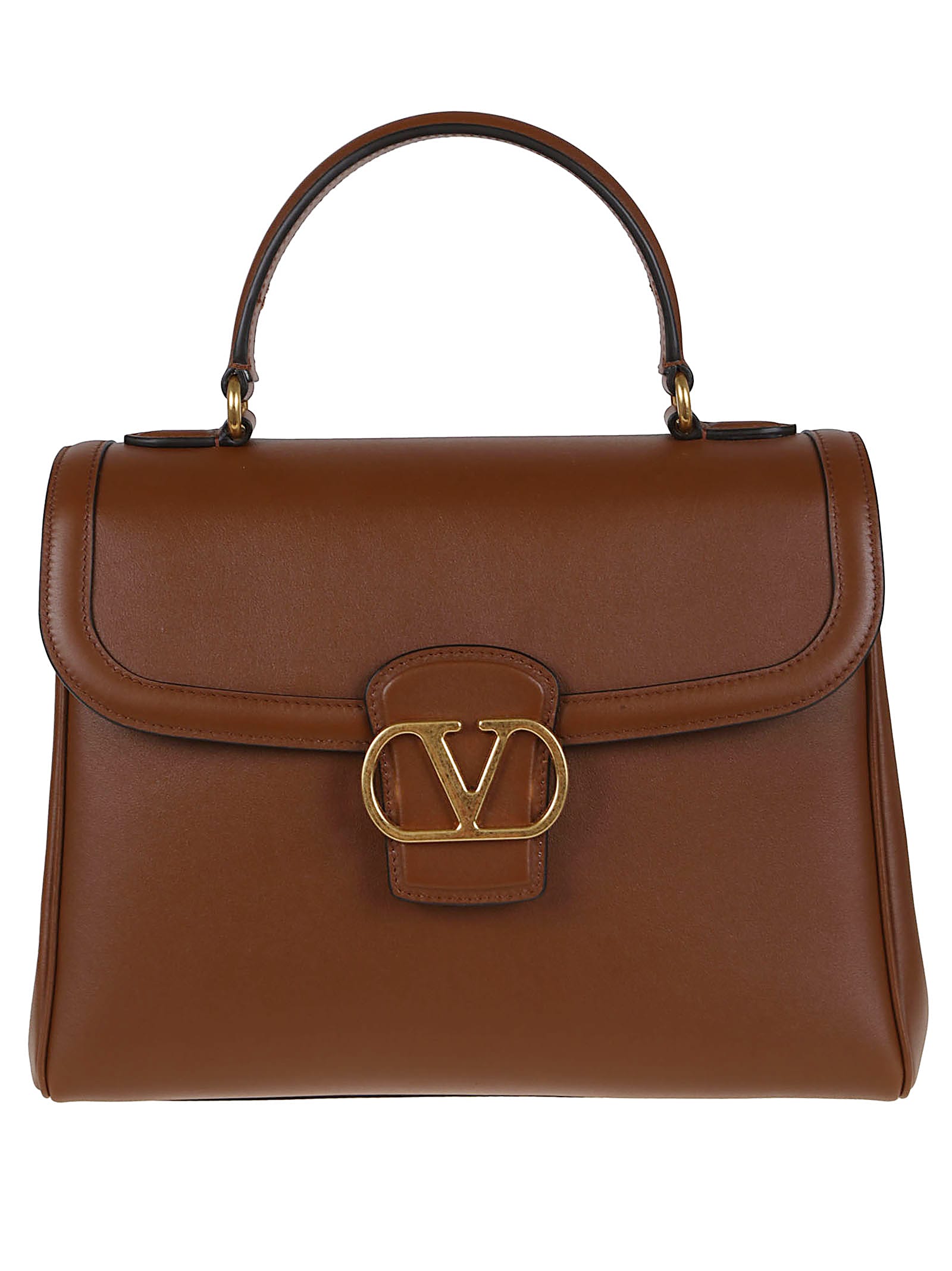 Valentino Garavani 9to5 Leather Handbag In Brown
