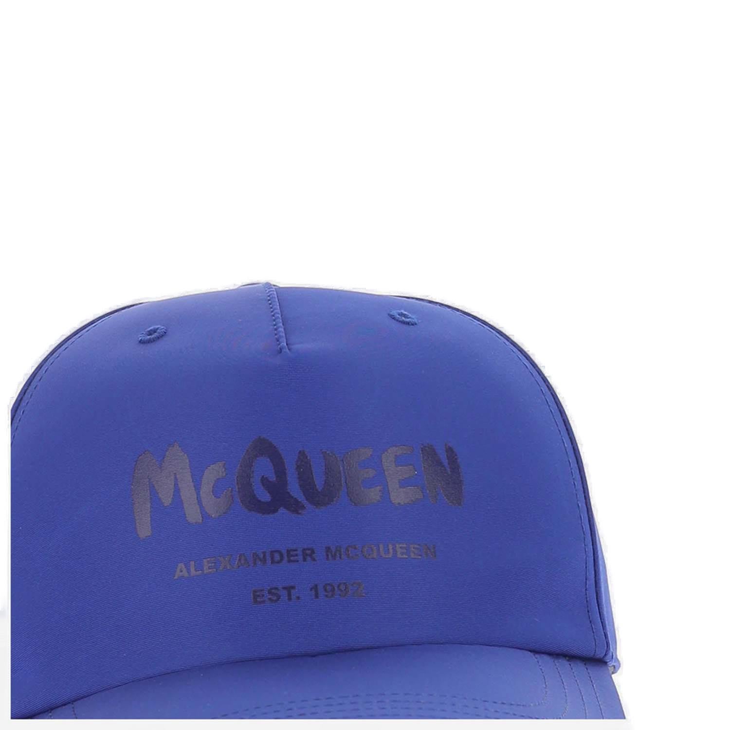 Alexander Mcqueen Graffiti-print Baseball Cap In Blue
