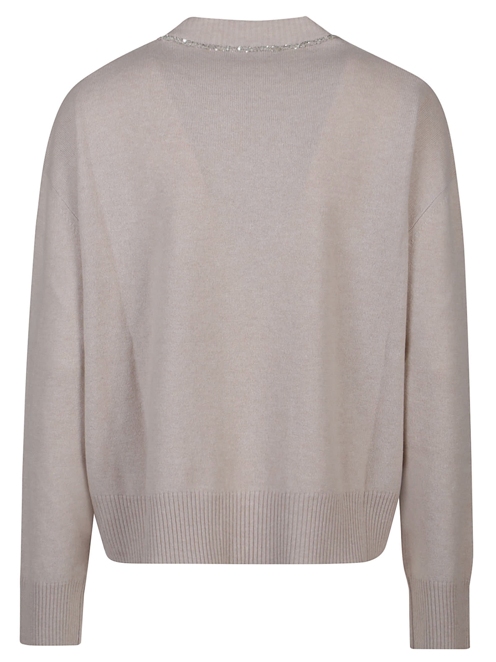 Shop Fabiana Filippi Oversize Sweater In Greige