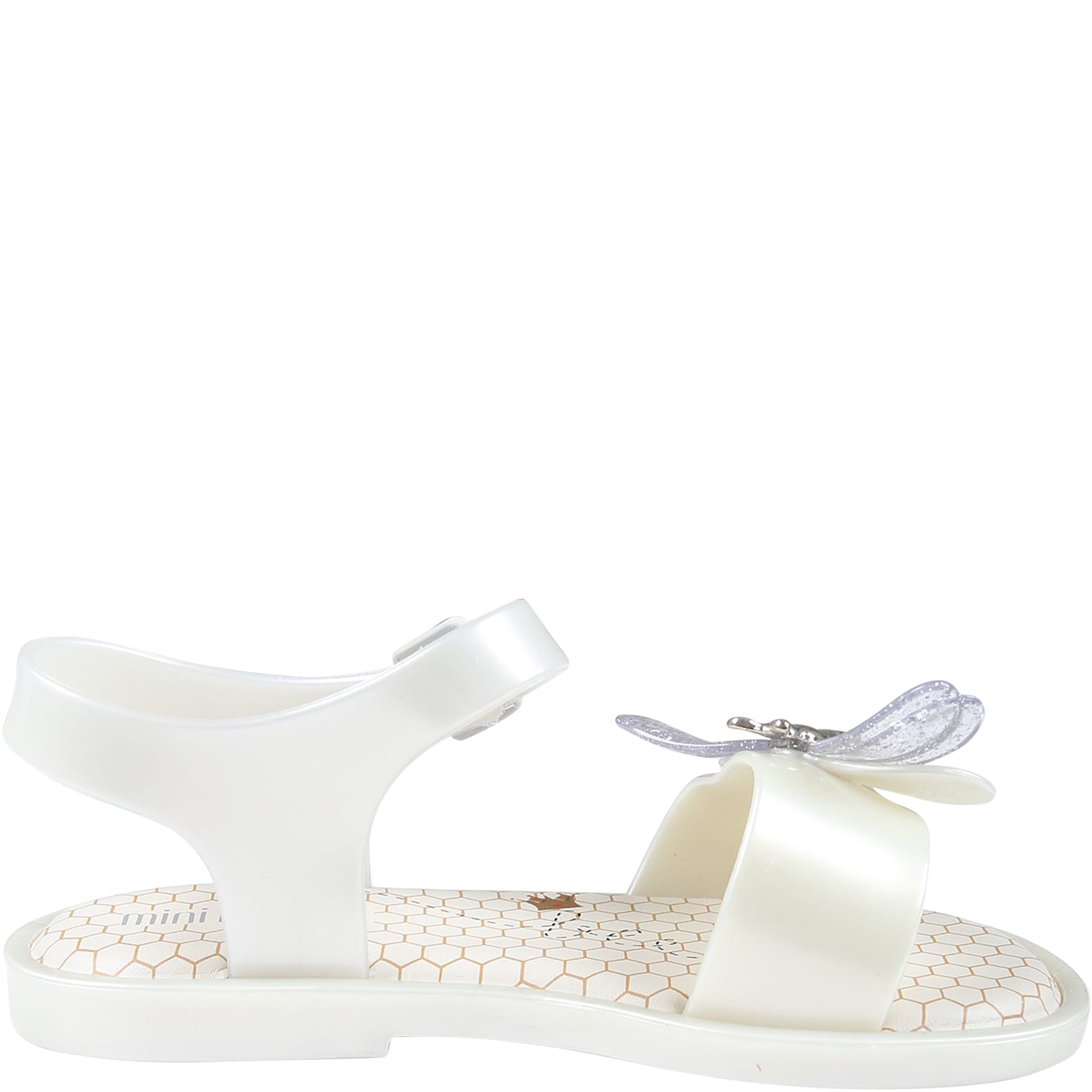 Melissa Kids' White Sandals For Girl With Butterfly