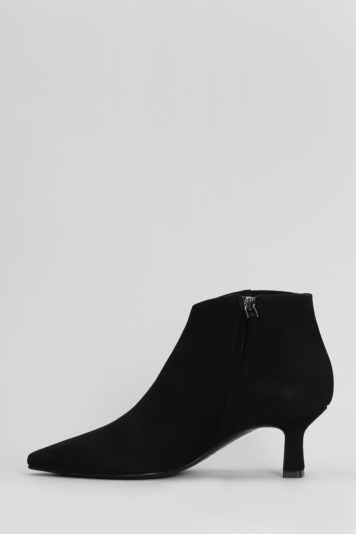 Shop Julie Dee High Heels Ankle Boots In Black Suede