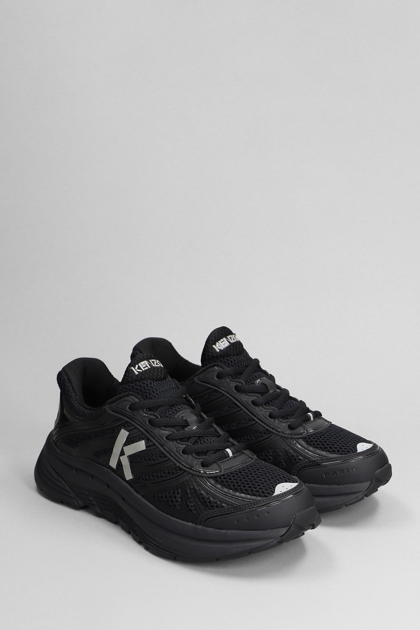 Shop Kenzo Pace Sneakers In Black Polyester
