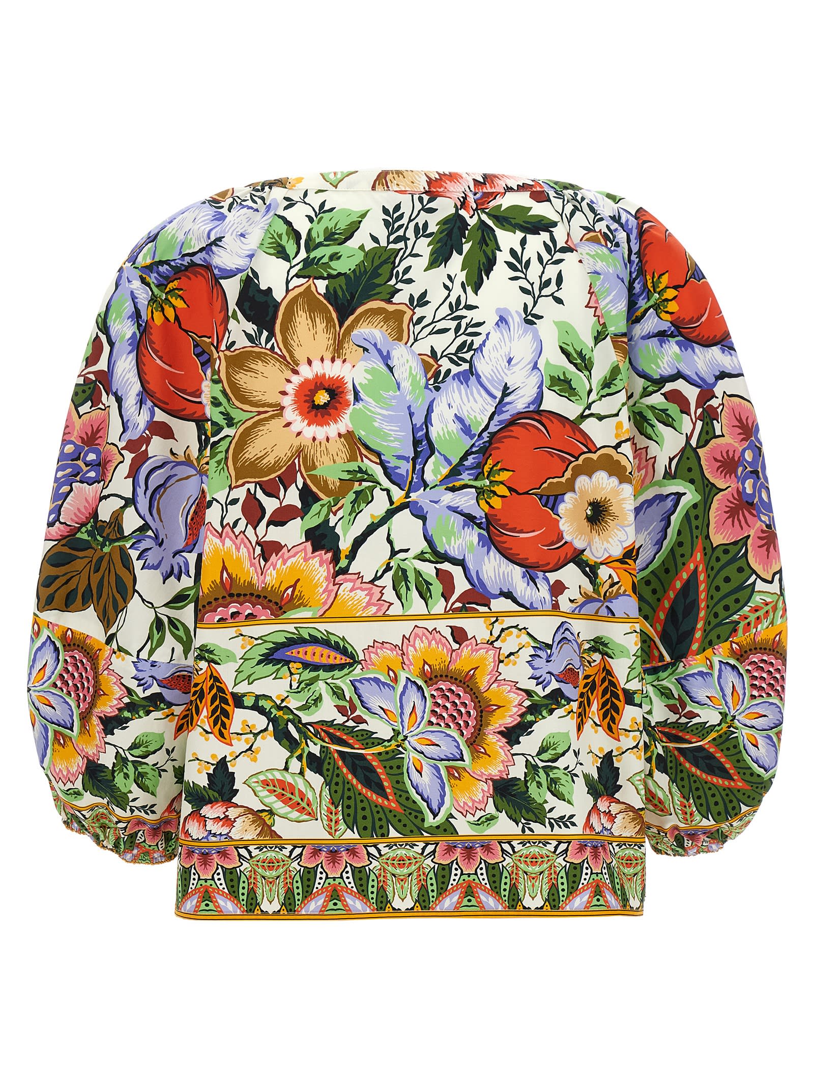 Shop Etro Floral Blouse In Multicolour