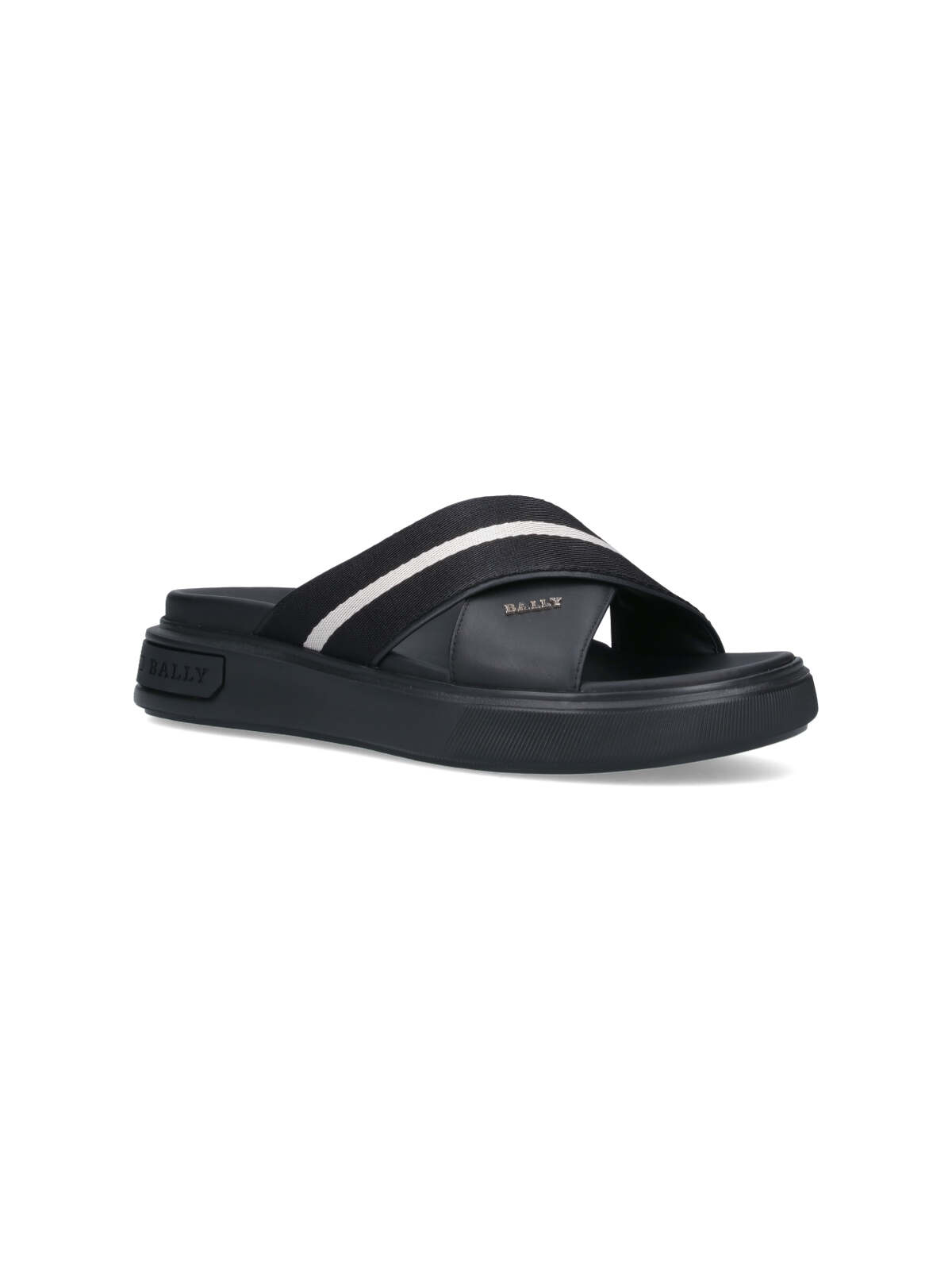 Shop Bally Logo Slide Sandals In Black