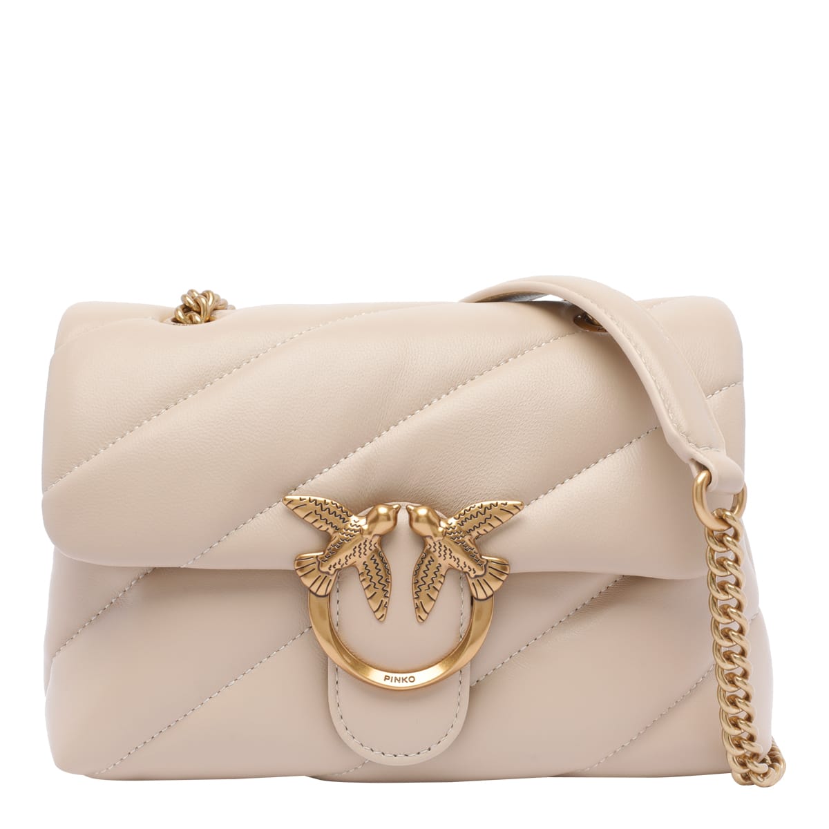 Pinko Love Bag Puff Maxi Quilt Mini In Beige
