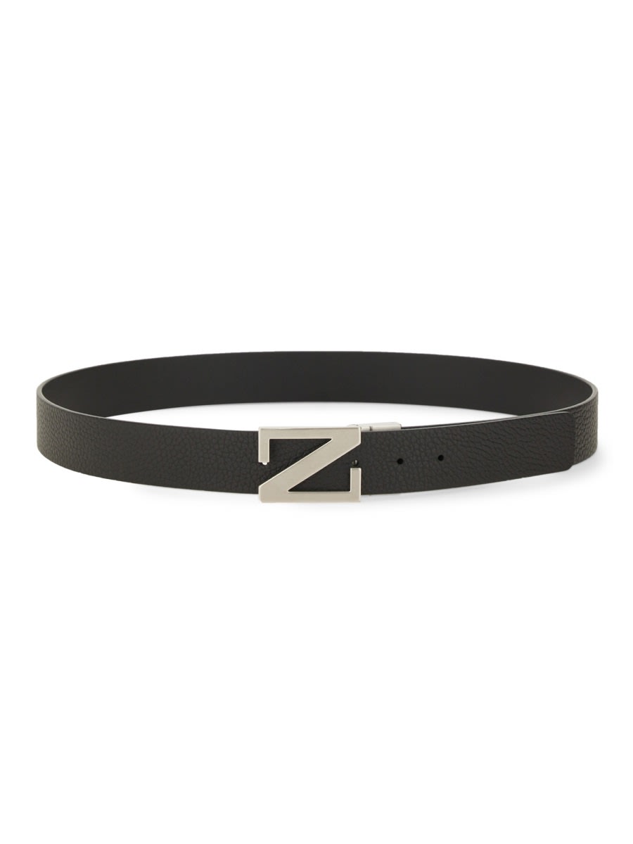 Zegna Reversible Belt With Monogram z Buckle